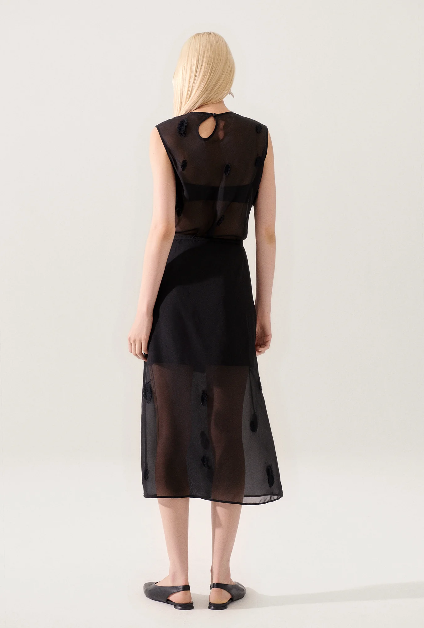 Feather Wrap Skirt Black - Image 4