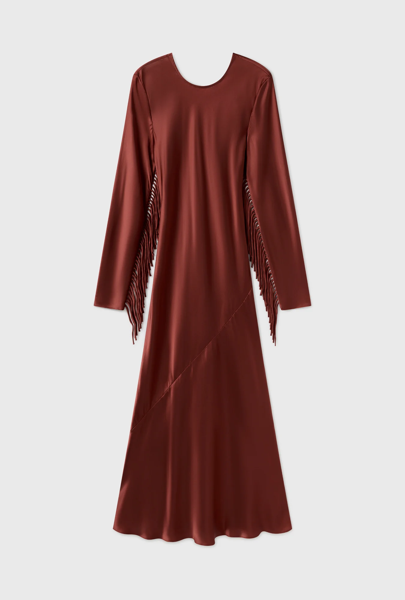 Fringe Full Sleeve Bias Dress Canyon