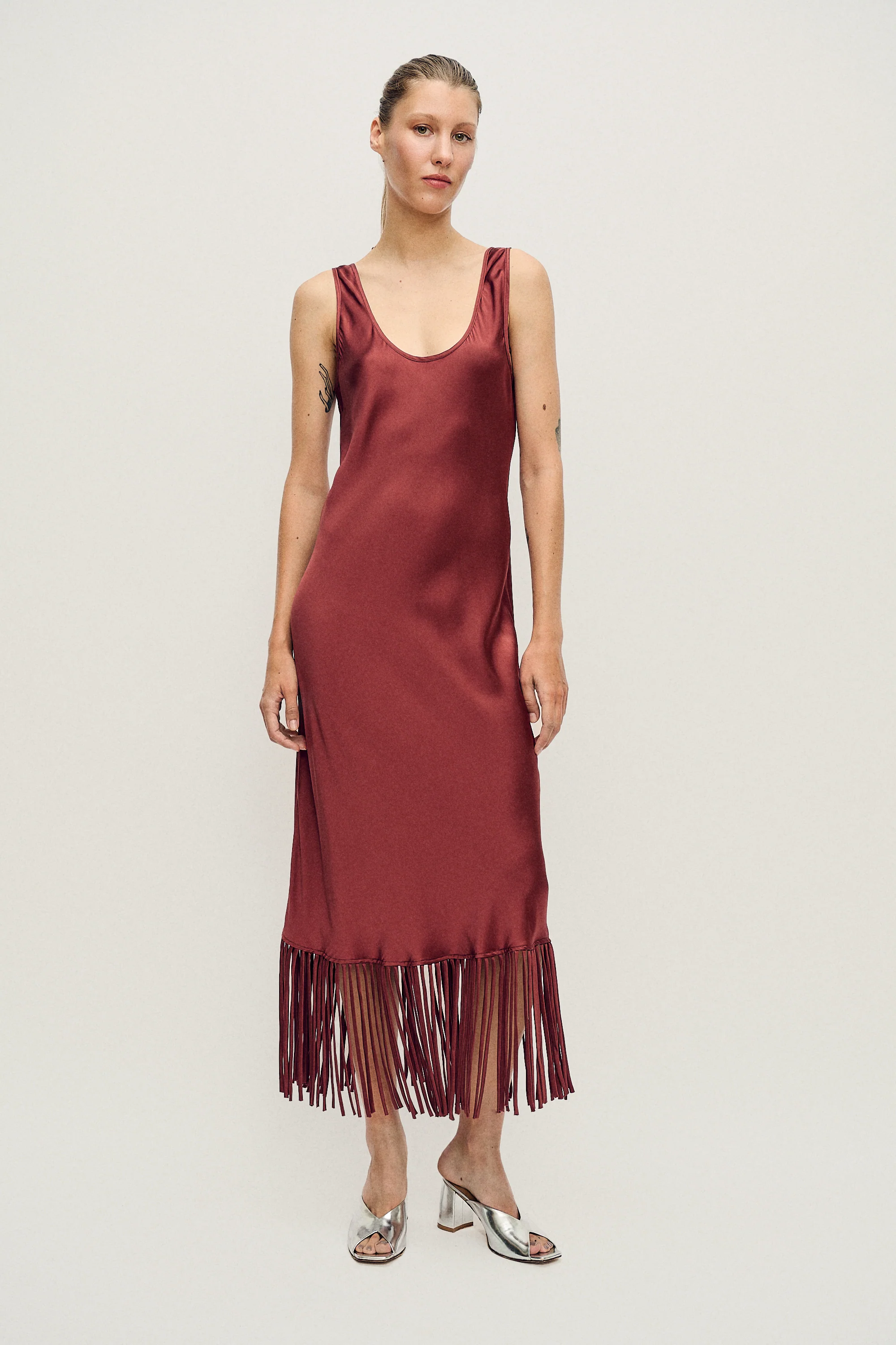 Fringe Scoop Neck Dress Canyon - Image 2