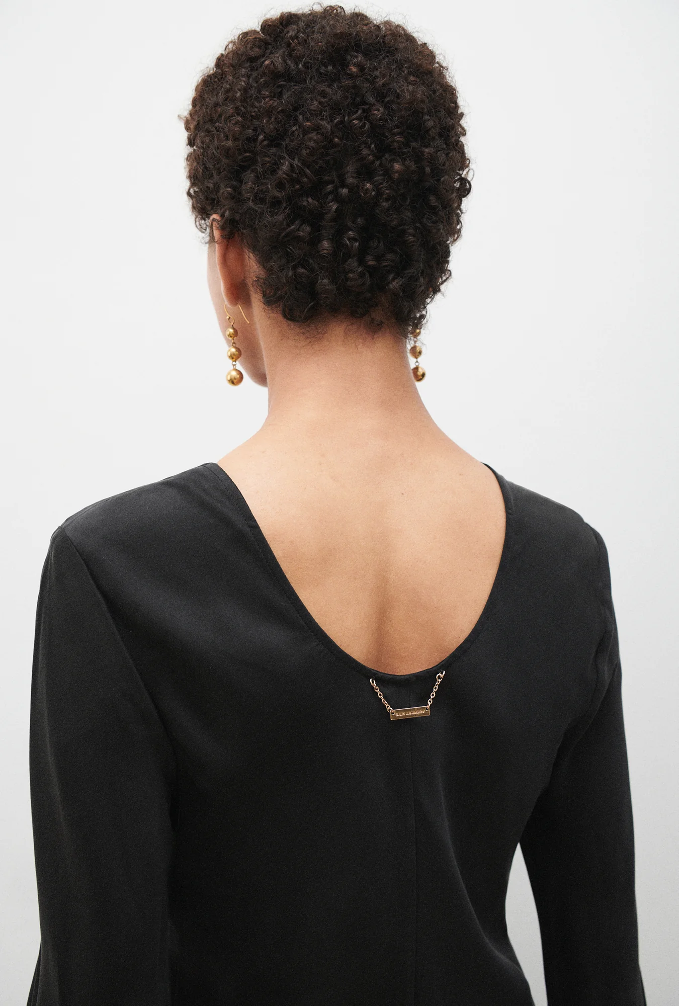 Full Sleeve Bias Dress Black - Image 3