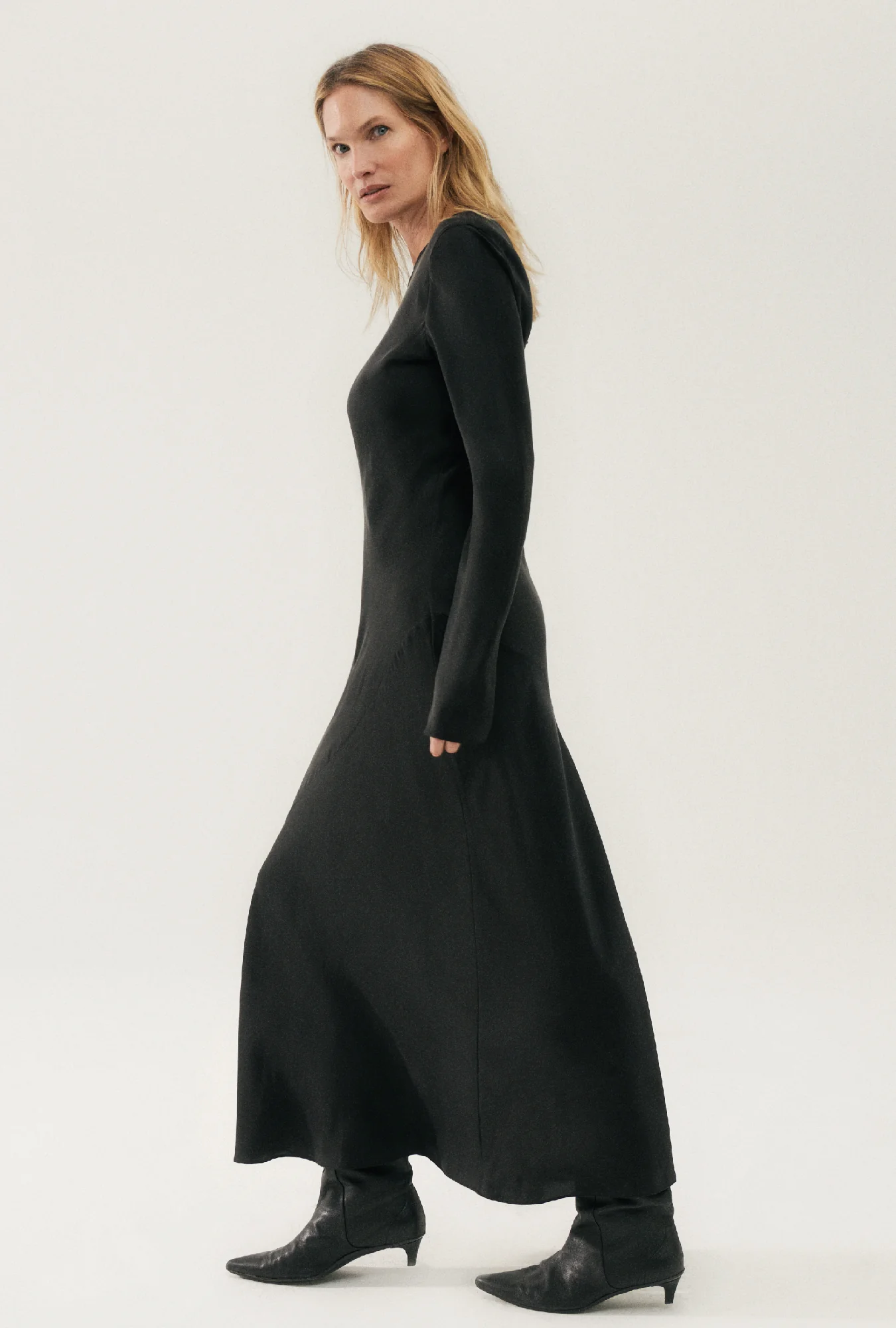 Full Sleeve Bias Dress Black - Image 4