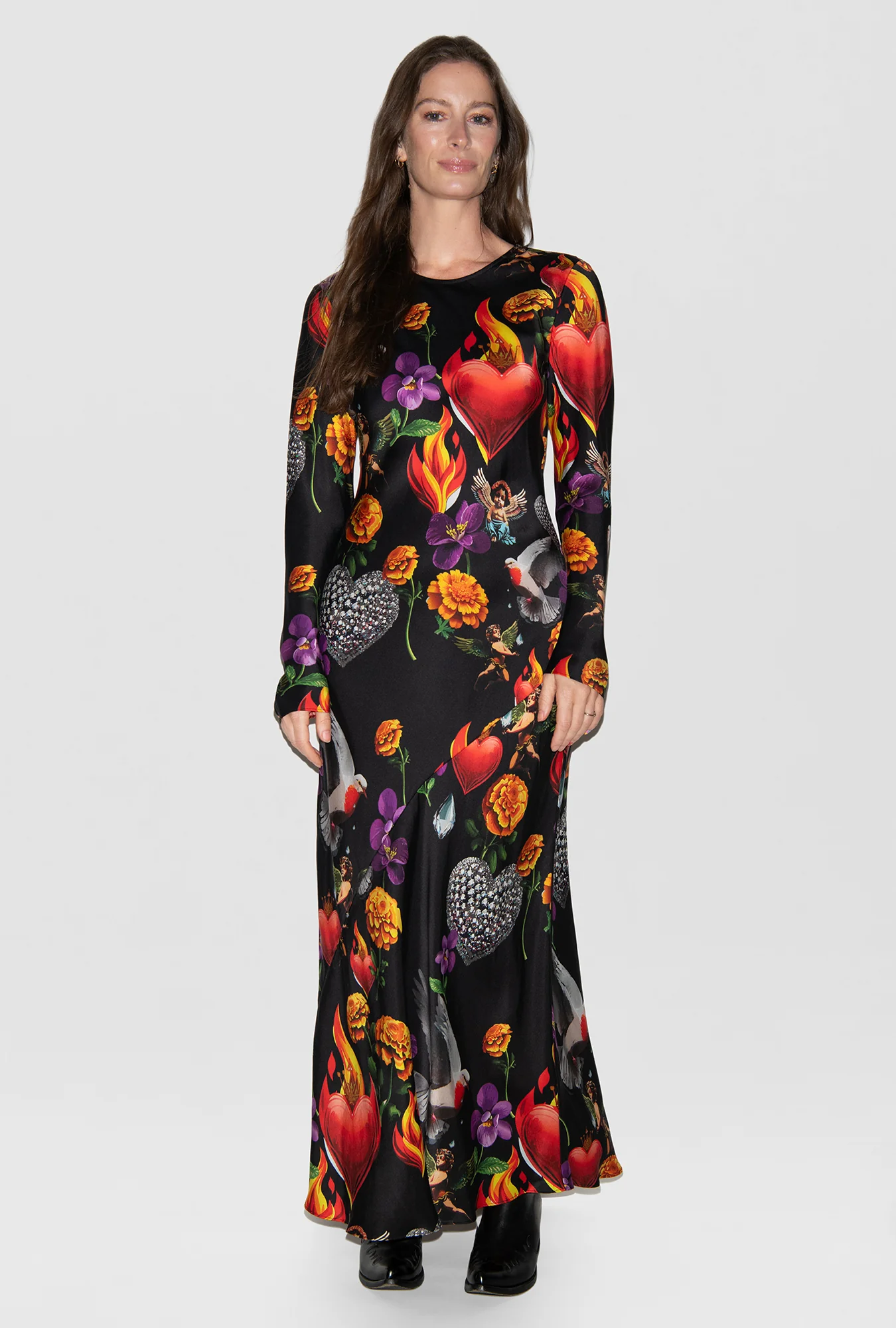 Full Sleeve Bias Dress Dearly Beloved Black - Image 2