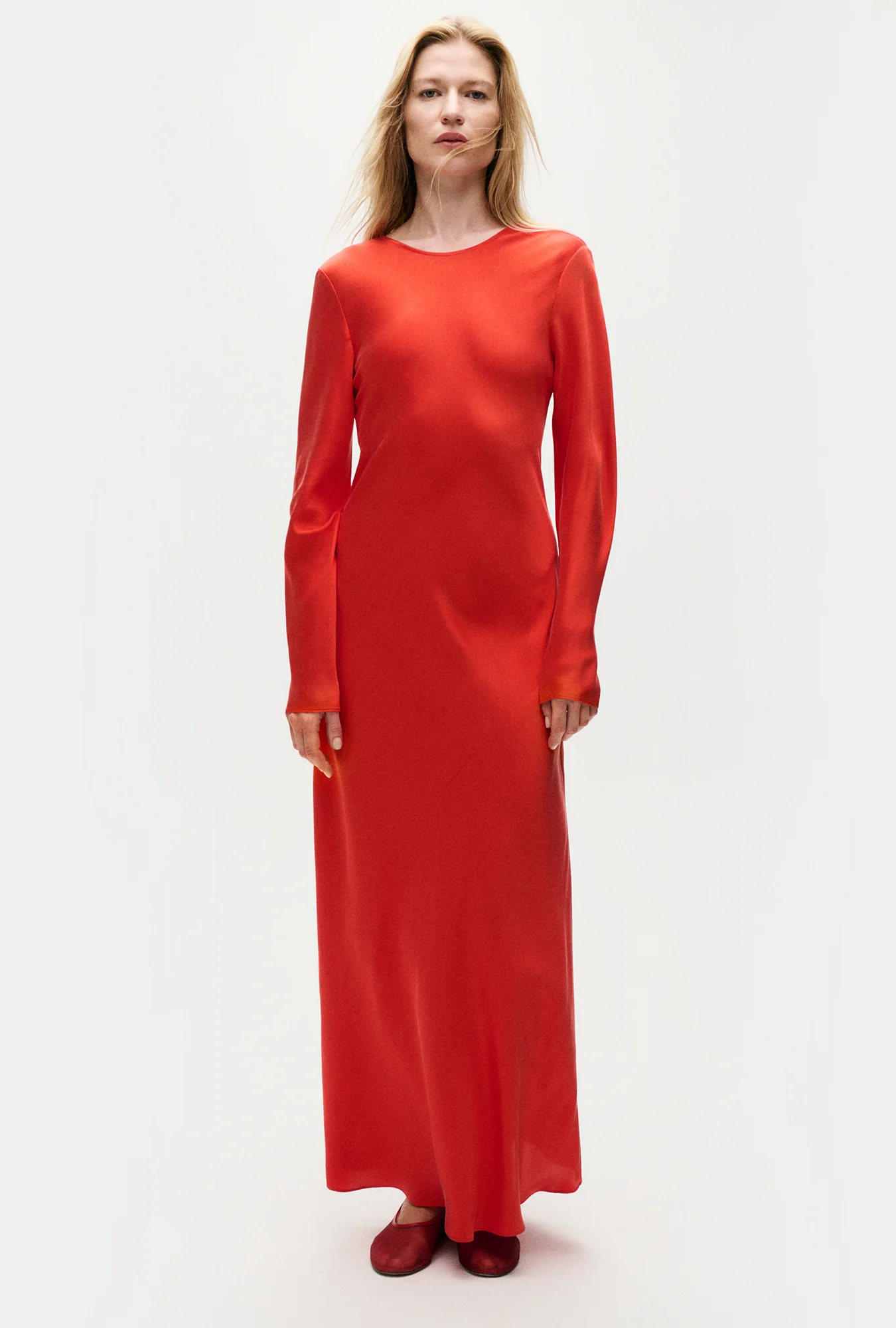 Full Sleeve Bias Dress Geranium - Image 2