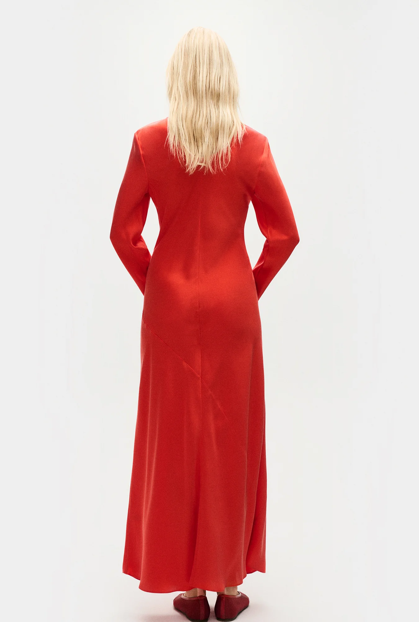 Full Sleeve Bias Dress Geranium - Image 4