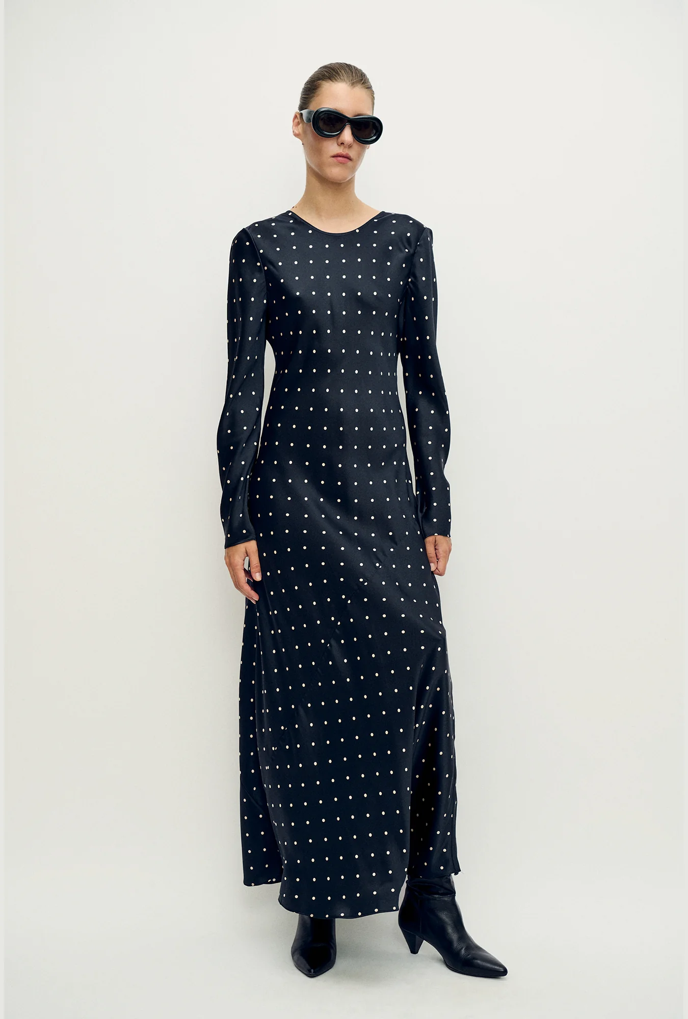 Full Sleeve Bias Dress Small Polka Dot - Image 2