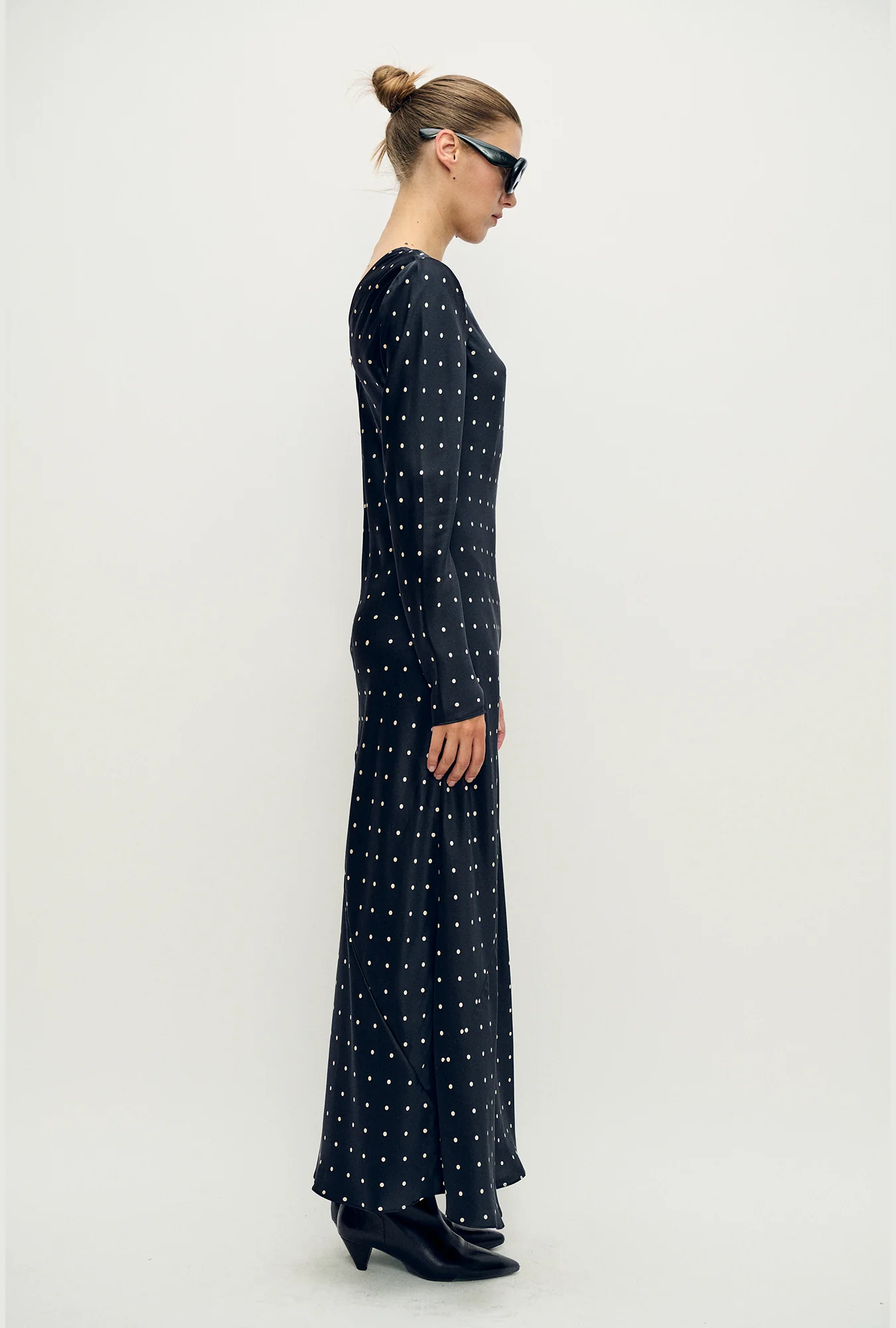 Full Sleeve Bias Dress Small Polka Dot - Image 4