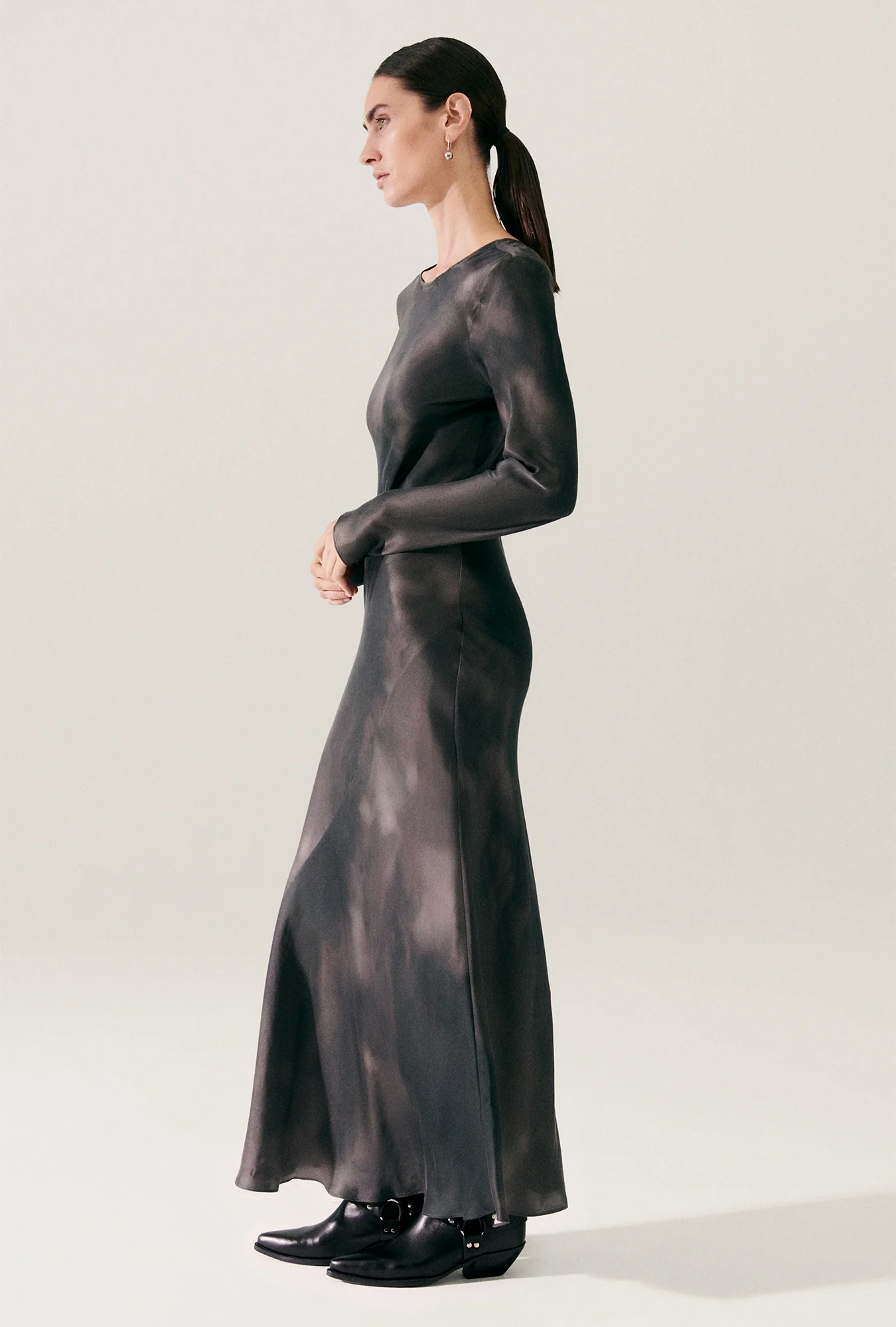 Full Sleeve Bias Dress Smoke - Image 2