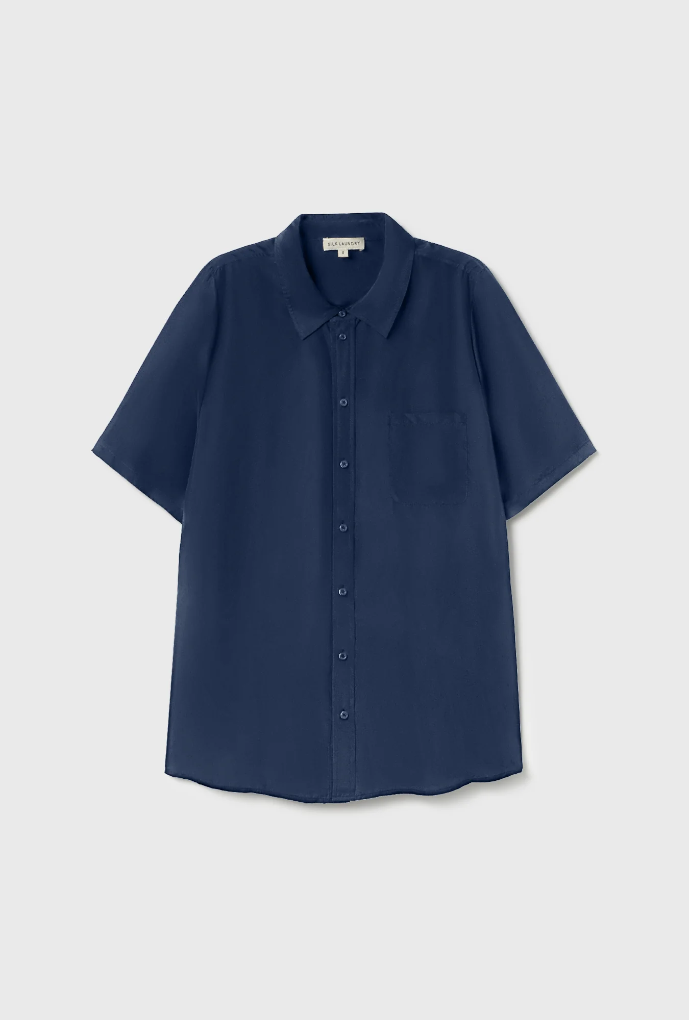 Habotai Short Sleeve Boyfriend Shirt Midnight