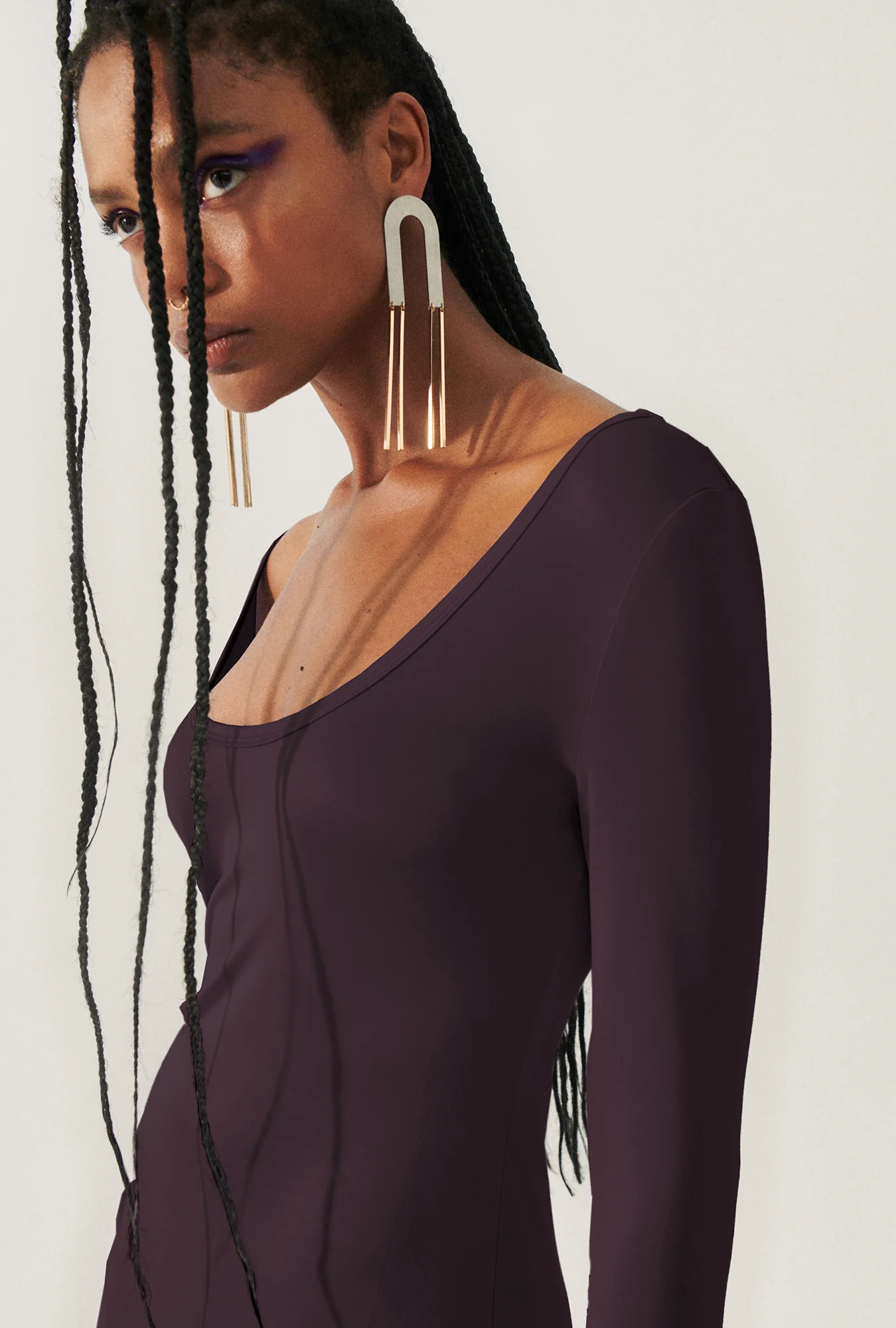 Jersey Long Sleeve Dress Cacao - Image 4