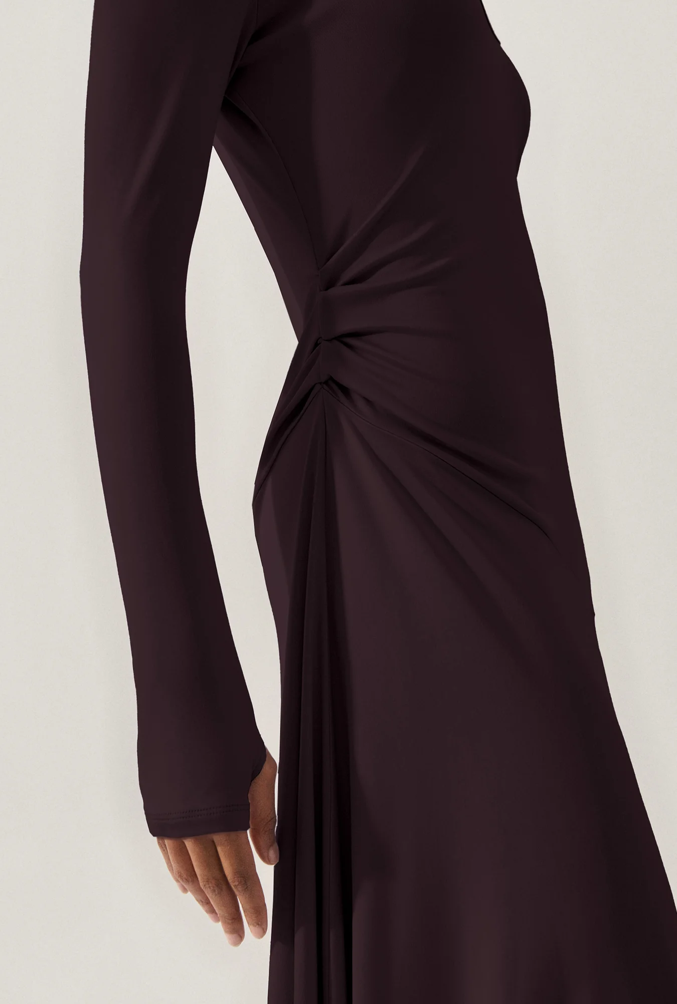 Jersey Long Sleeve Dress Cacao - Image 5