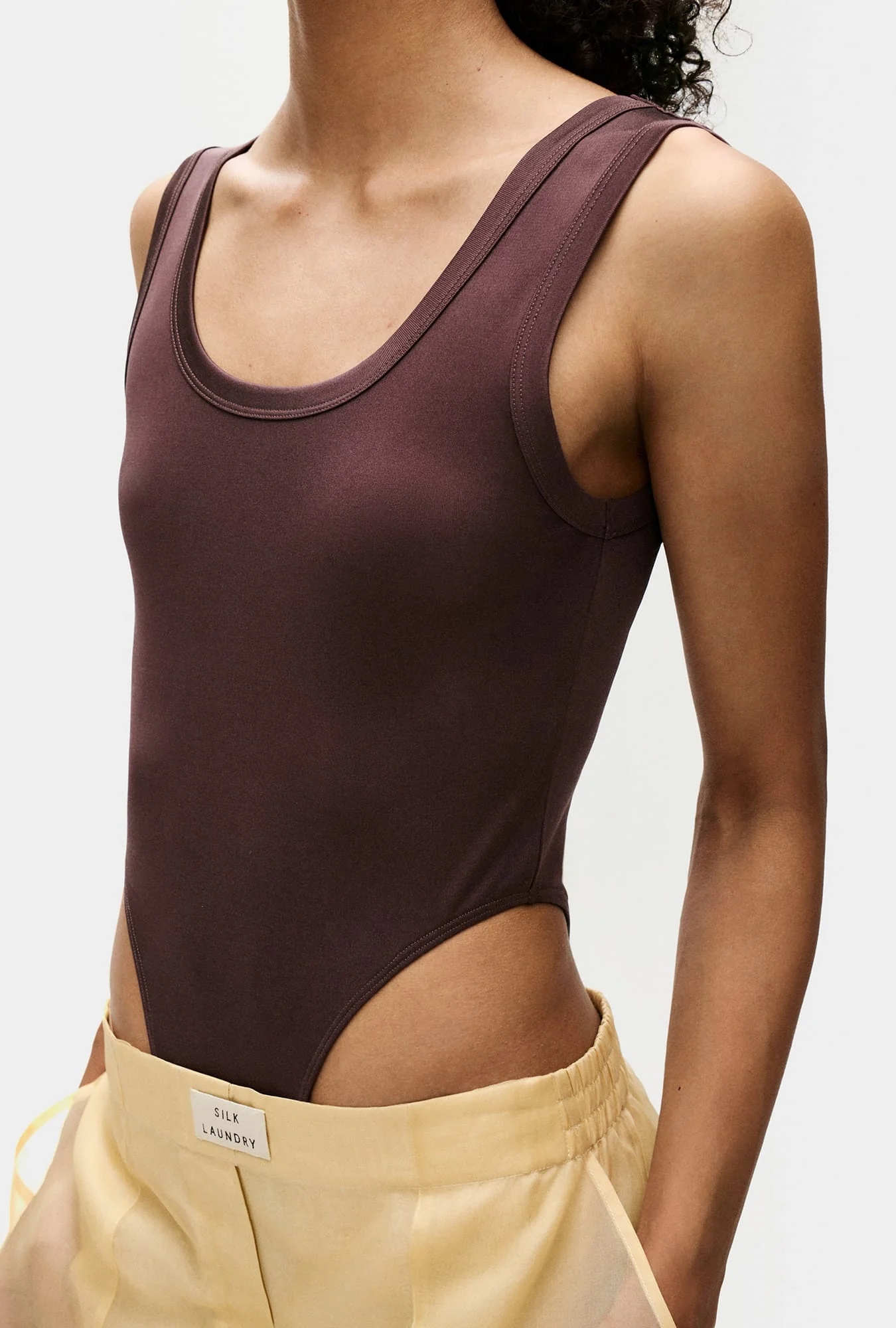 Jersey Modal Cutaway Bodysuit Cacao - Image 4