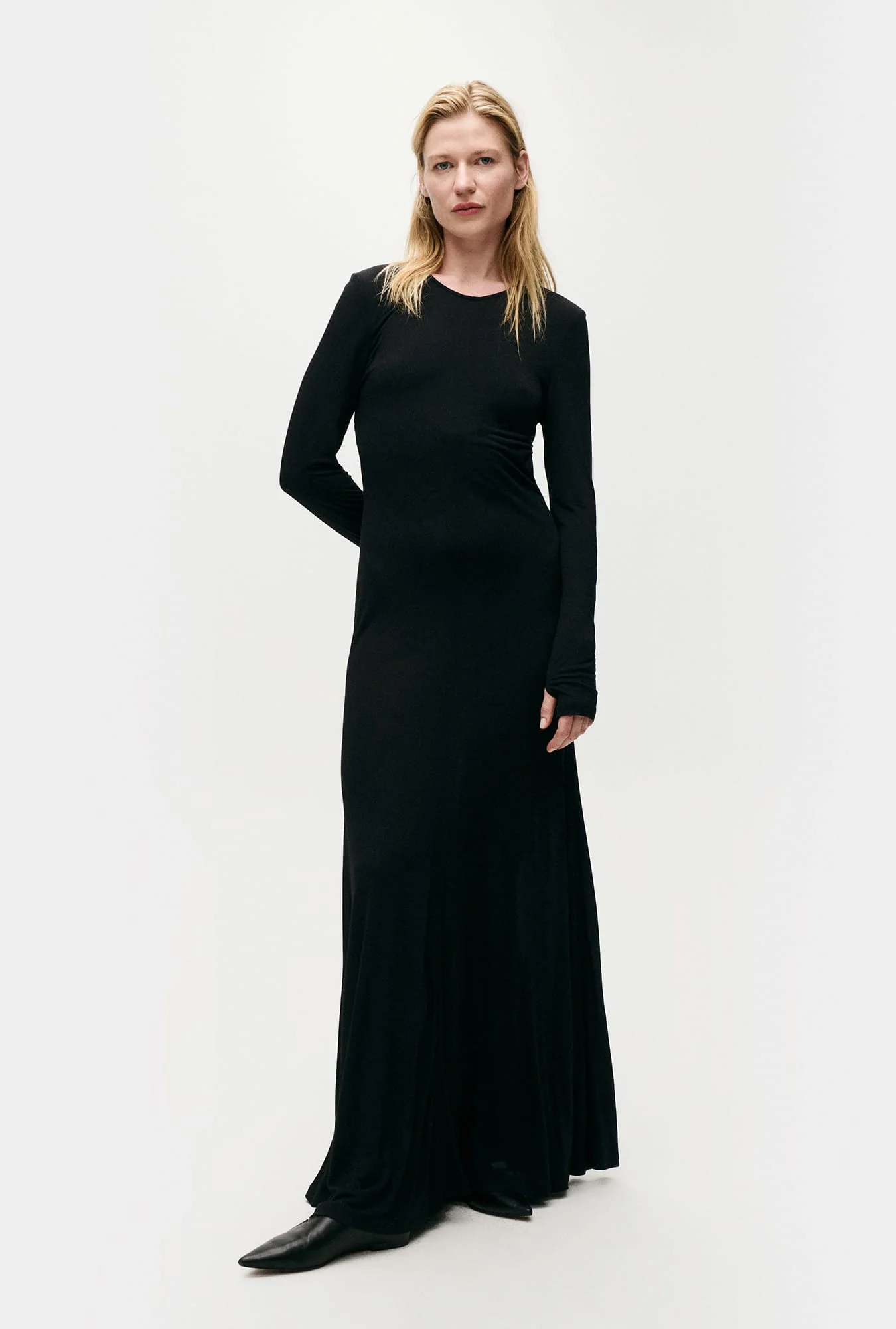 Jersey Modal Cutaway Dress Black - Image 2