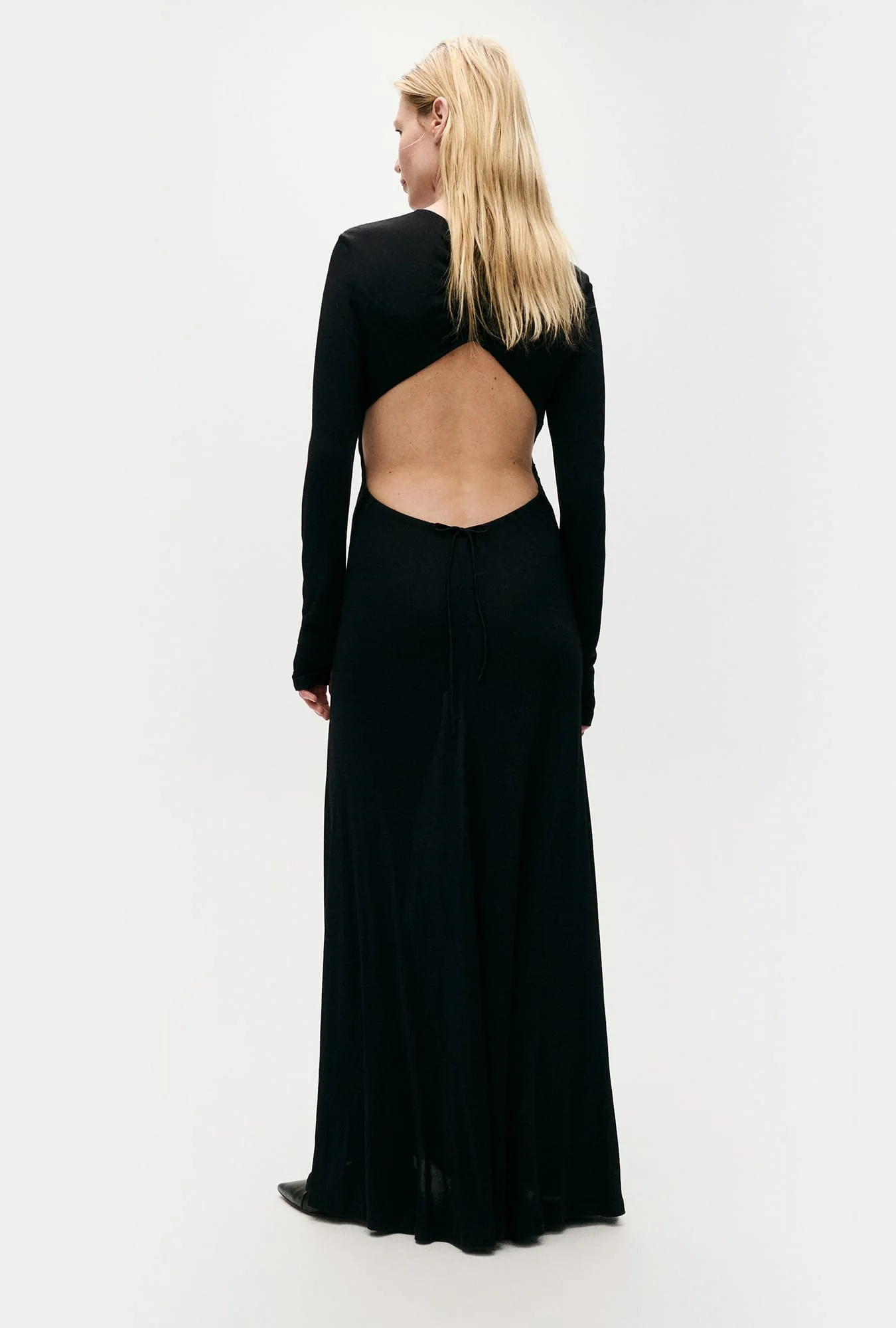 Jersey Modal Cutaway Dress Black - Image 3