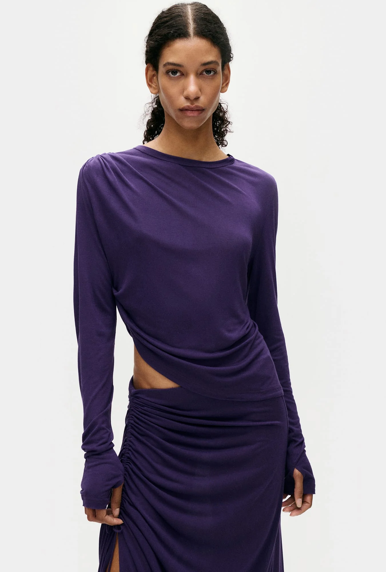 Jersey Modal Drape Top Nightshade - Image 2