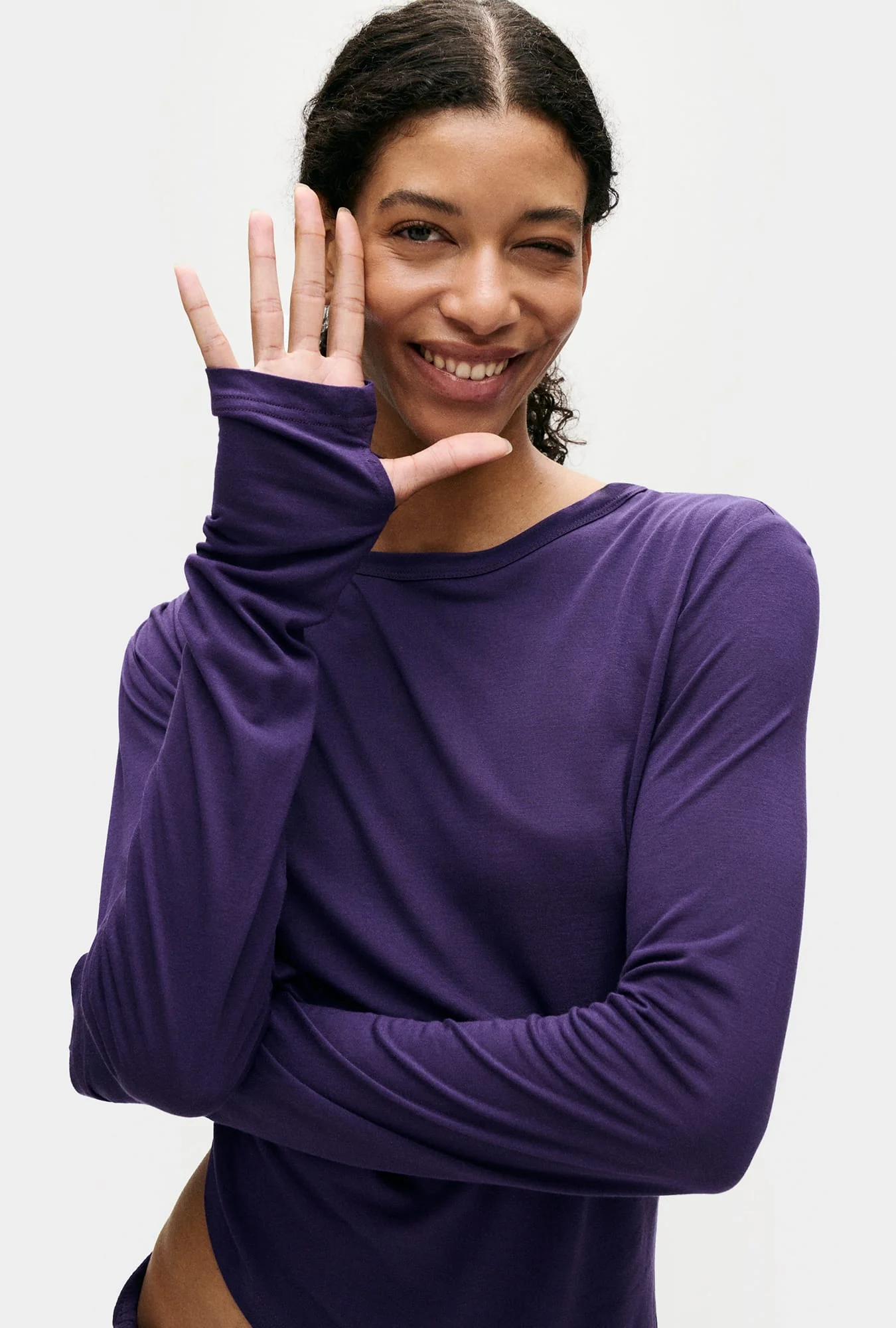 Jersey Modal Drape Top Nightshade - Image 4