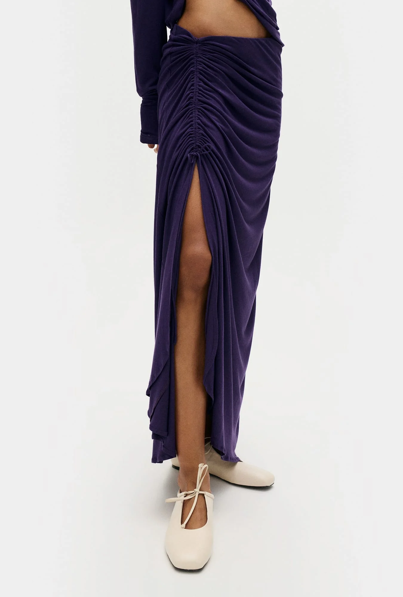 Jersey Modal Ruched Skirt Nightshade - Image 4
