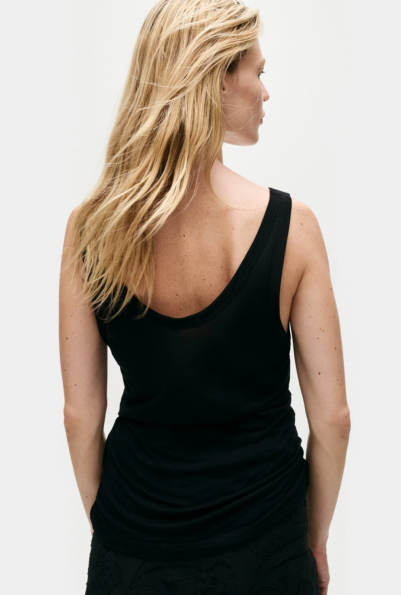 Jersey Modal Scoop Tank Black - Image 3