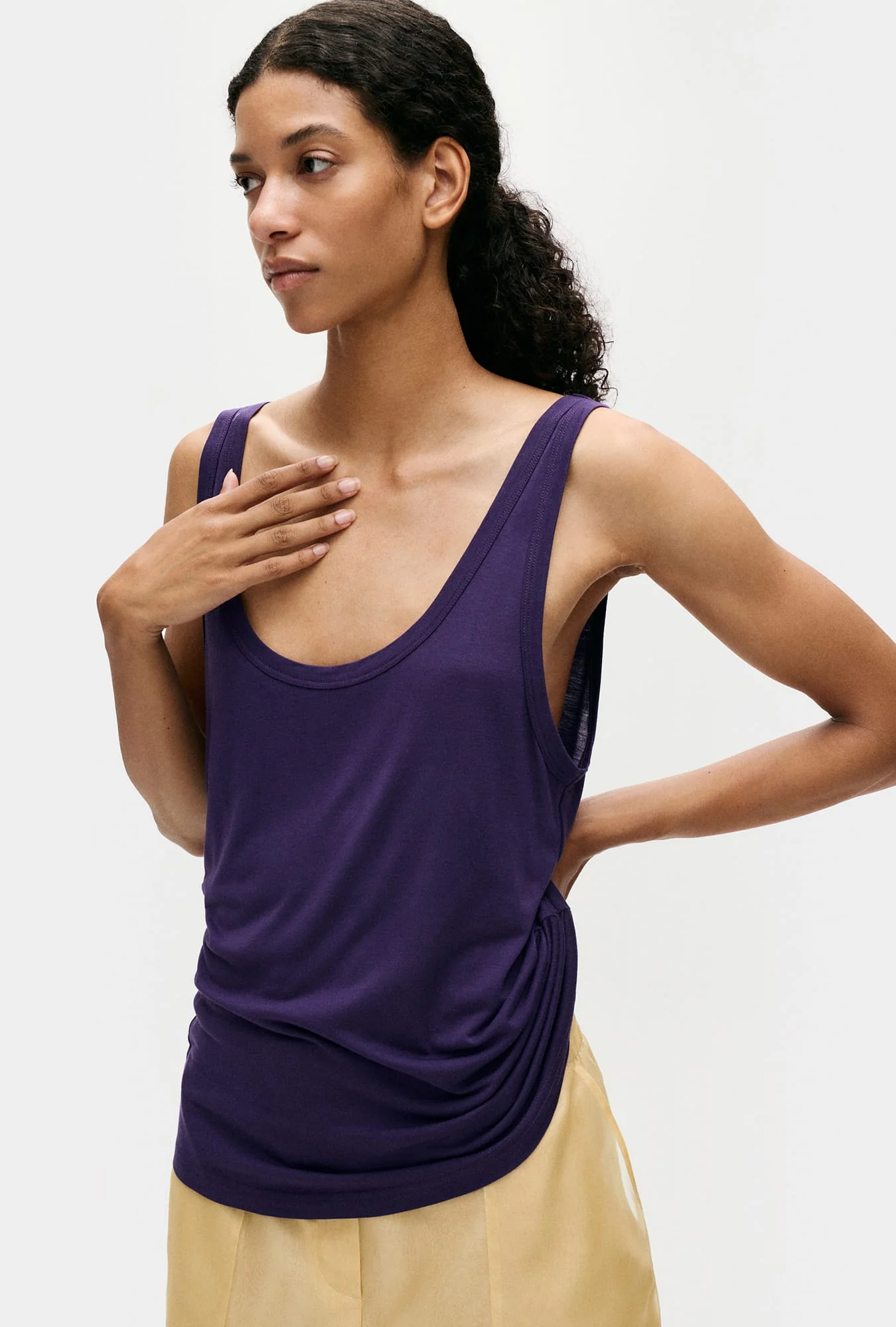 Jersey Modal Scoop Tank Nightshade - Image 4