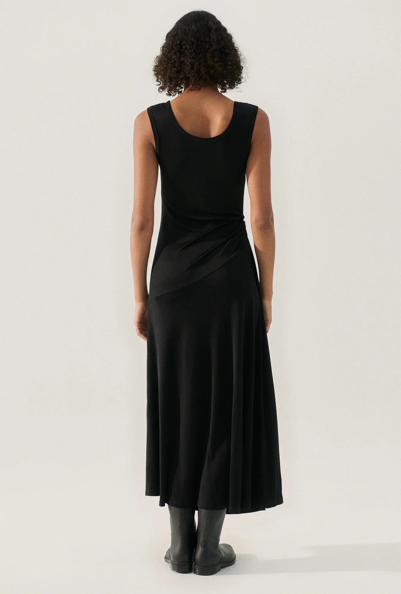 Jersey Sleeveless Dress Black - Image 3