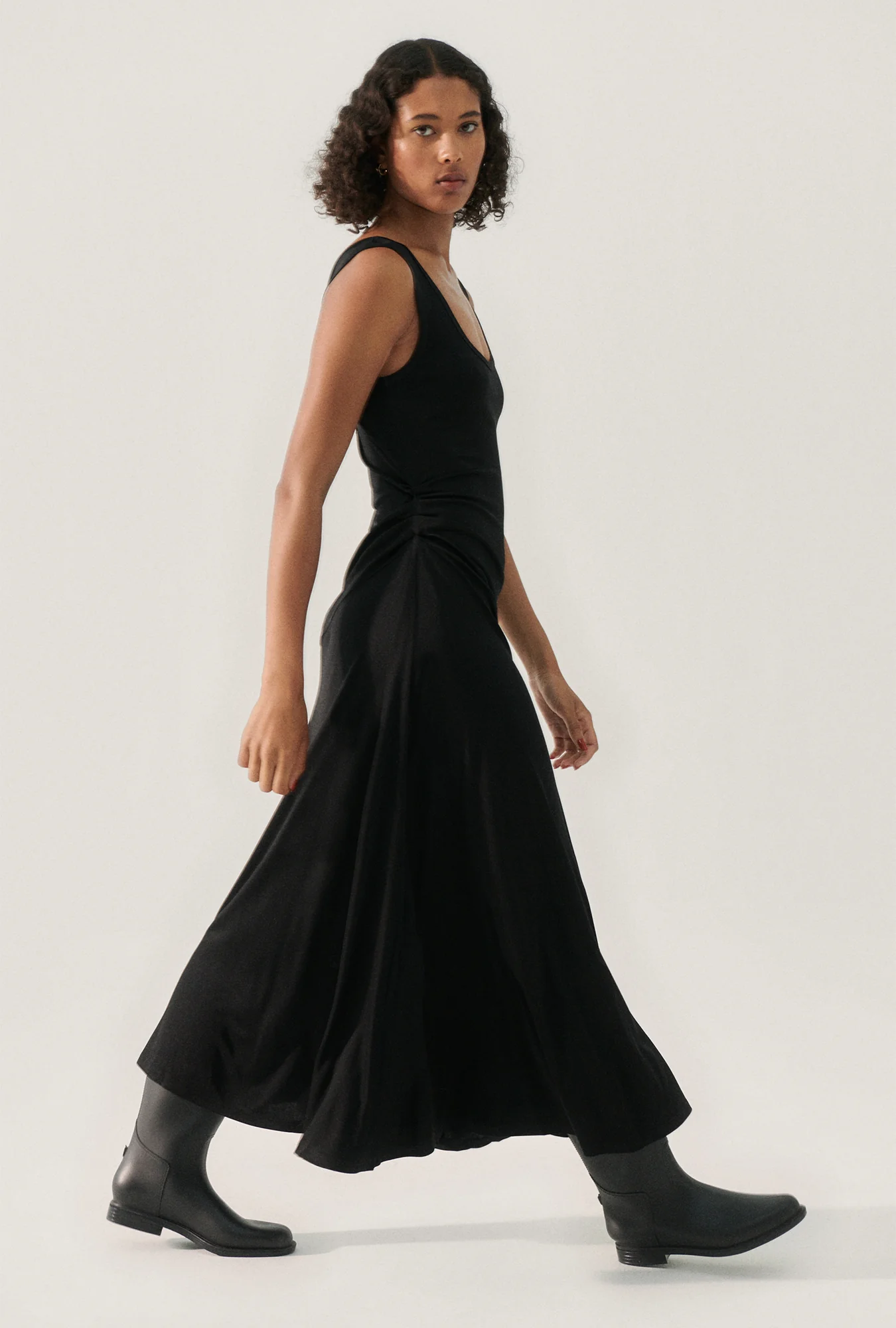 Jersey Sleeveless Dress Black - Image 4