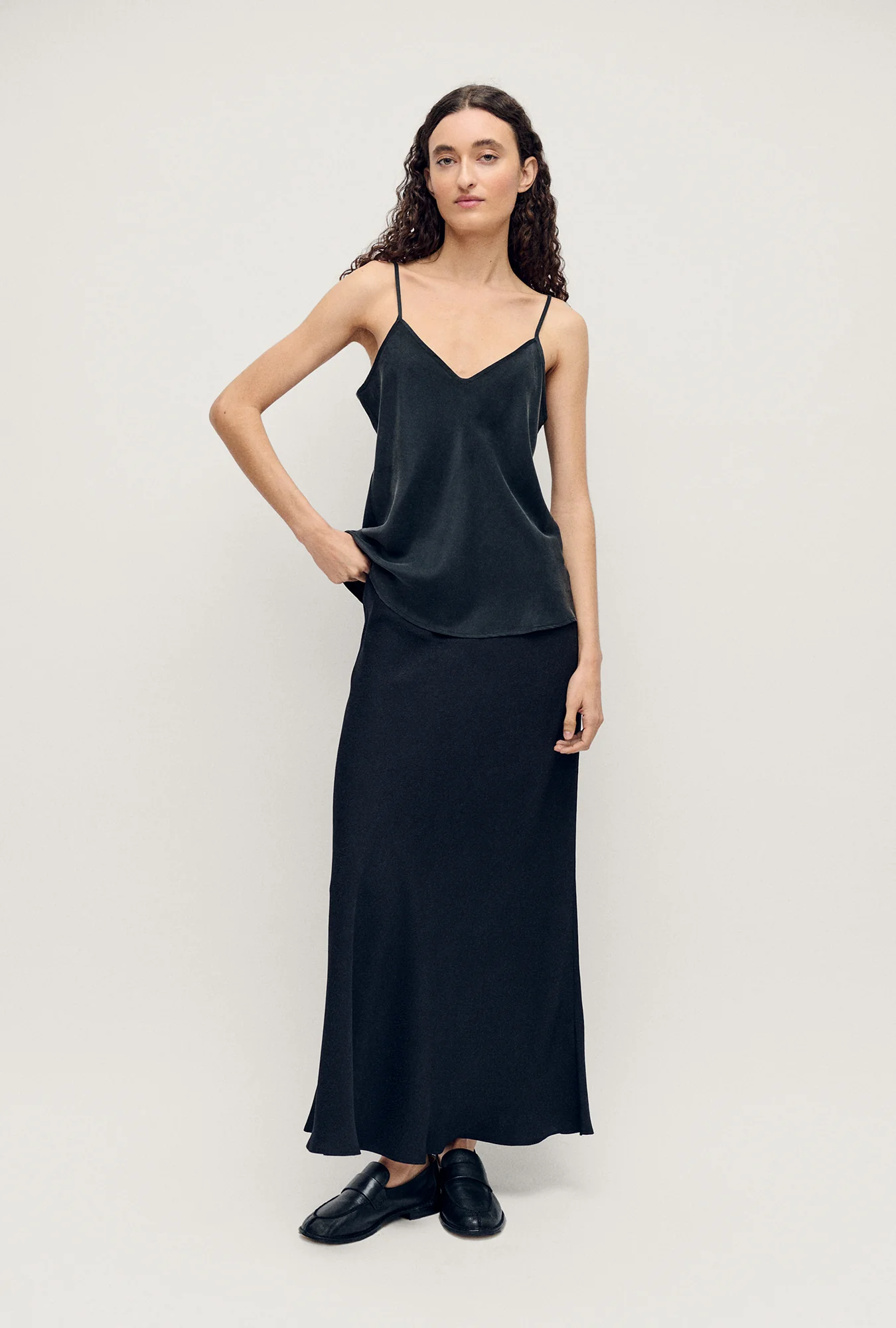 Long Bias Cut Skirt Coral Jacquard - Image 2