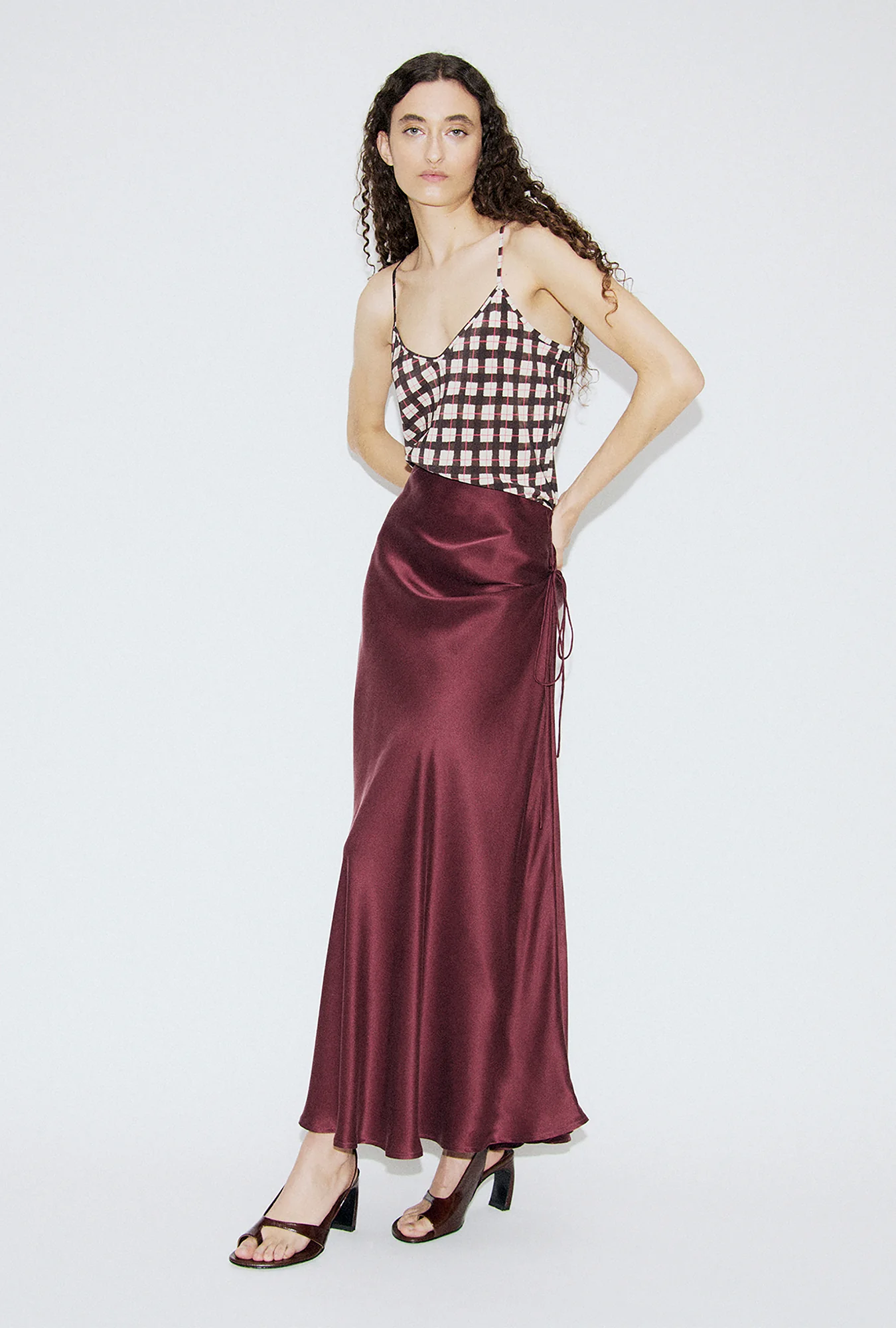 Long Bias Cut Skirt Deadleaf - Image 2