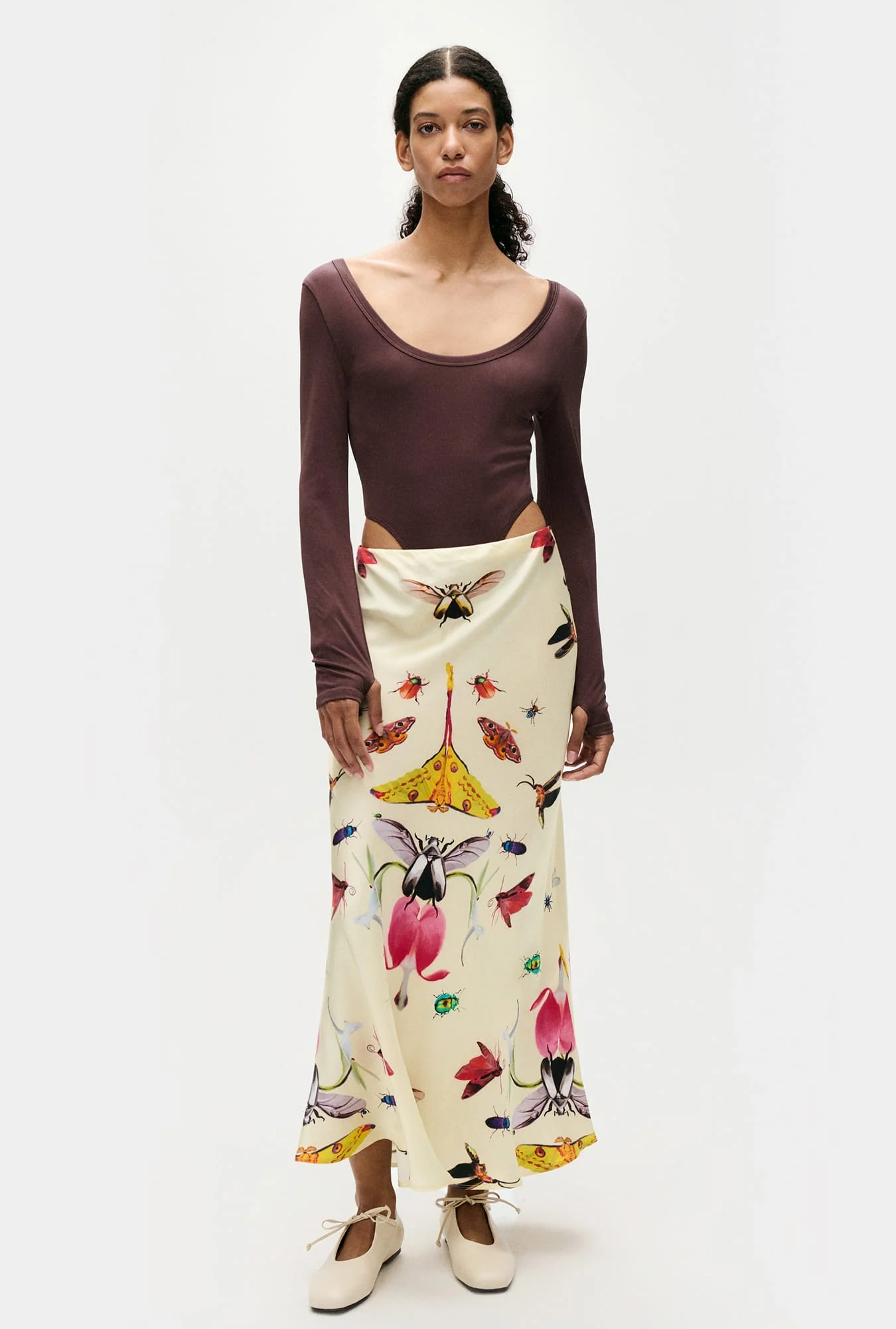 Long Bias Cut Skirt Insects - Image 2