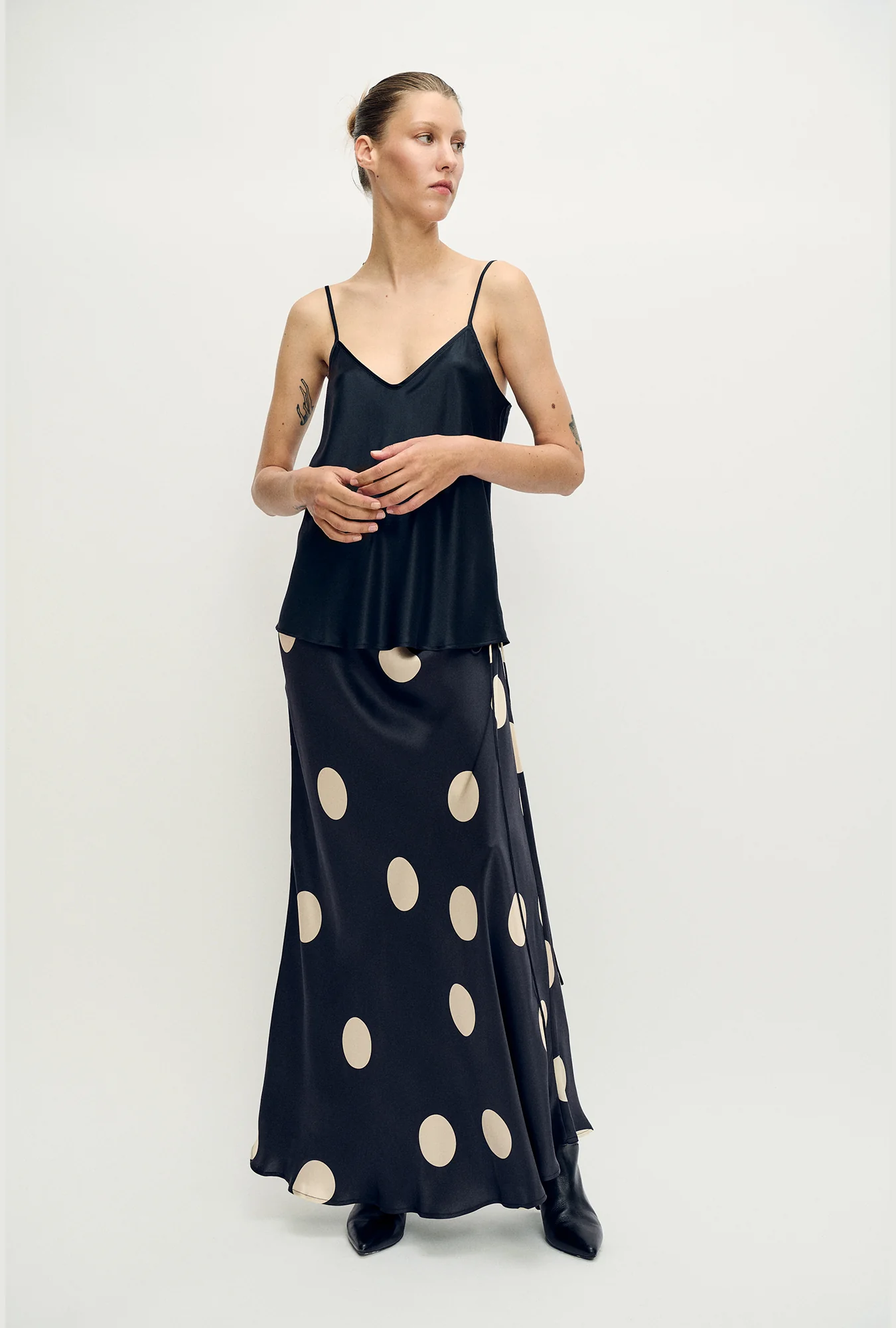 Long Bias Cut Skirt Large Polka Dot - Image 2