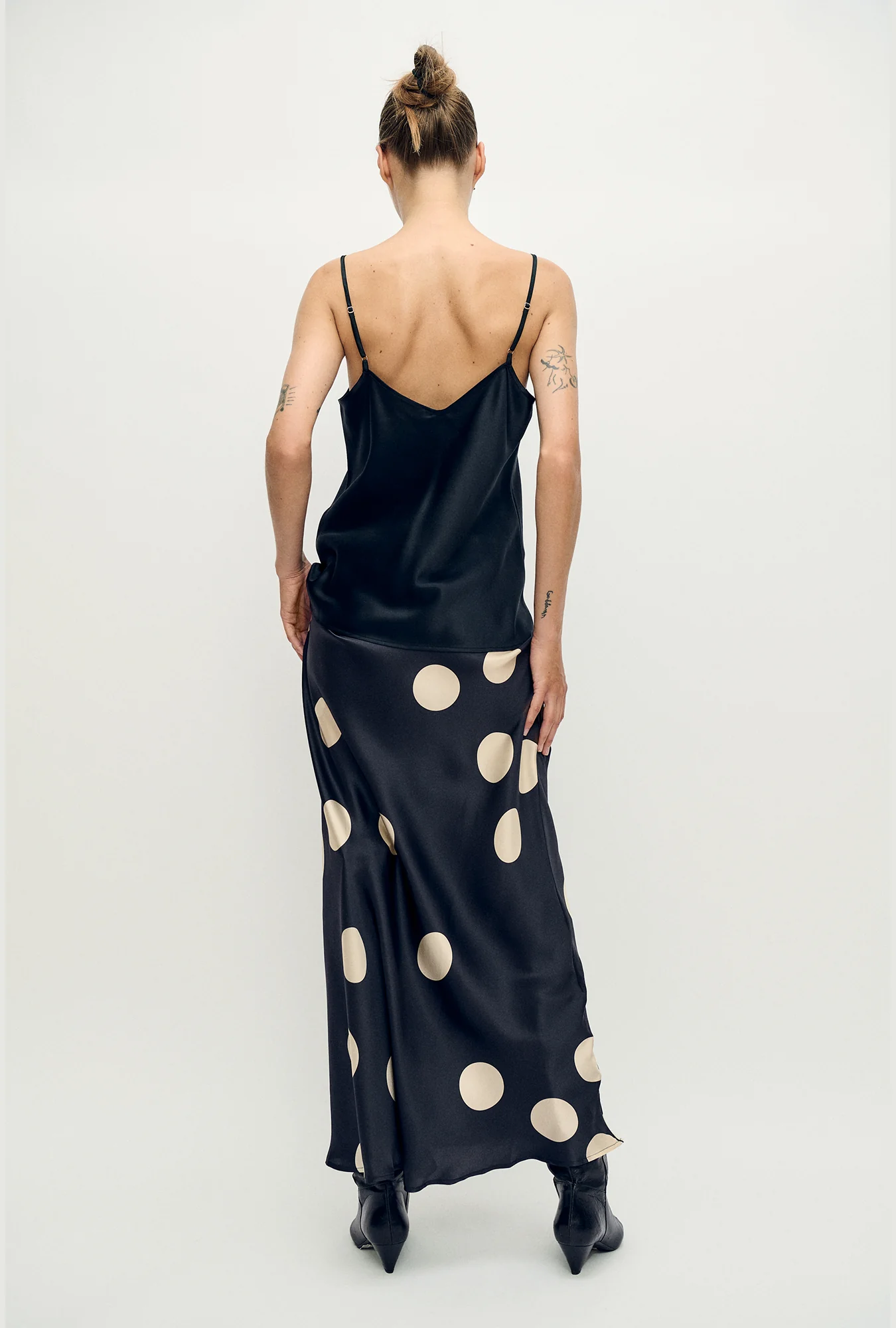 Long Bias Cut Skirt Large Polka Dot - Image 3