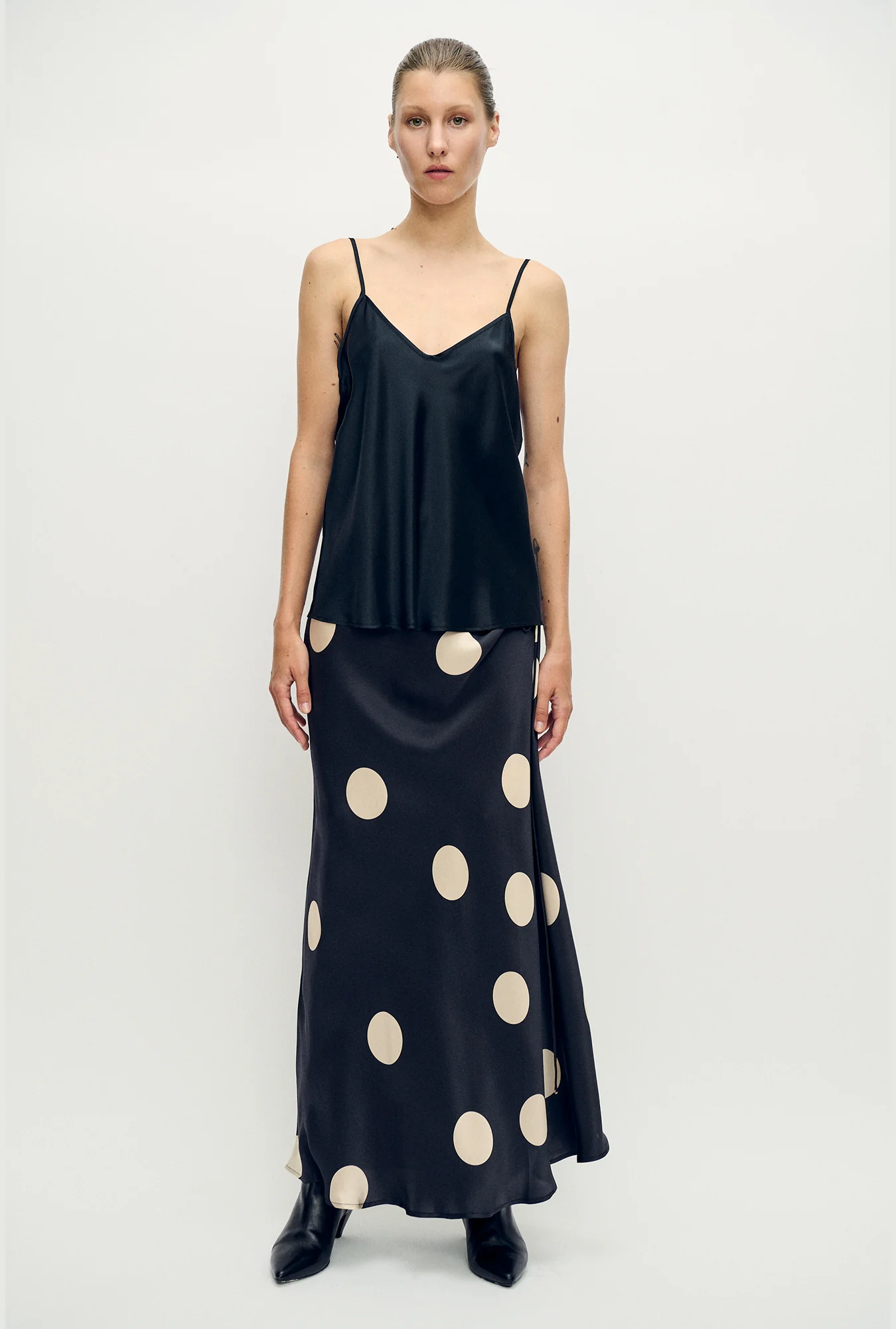 Long Bias Cut Skirt Large Polka Dot - Image 4