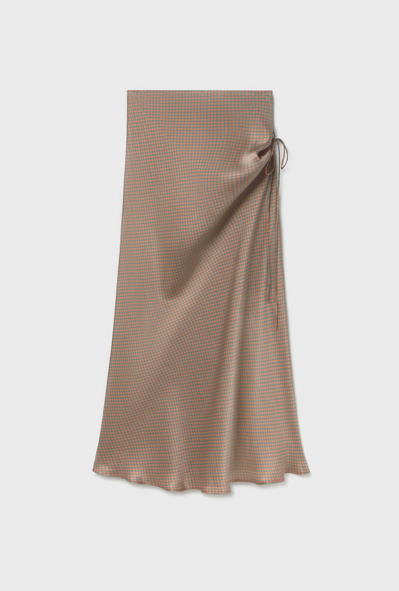 Long Bias Cut Skirt Micro Plaid - Image 6