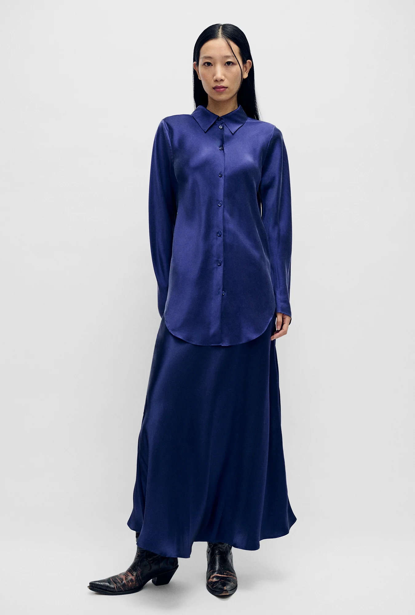 Long Bias Cut Skirt Purple Rain - Image 2