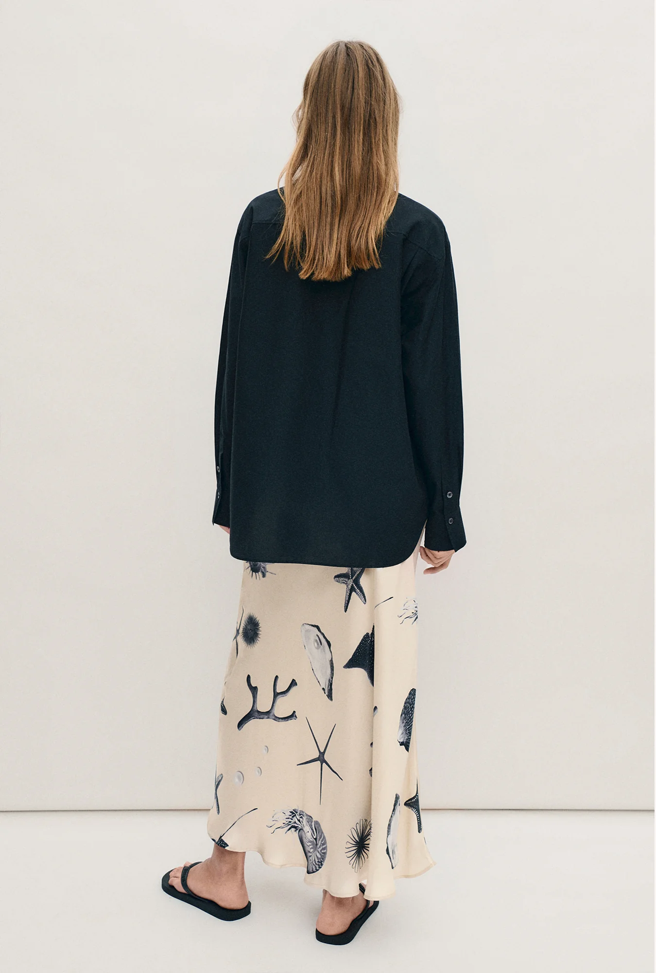 Long Bias Cut Skirt Seashells - Image 3