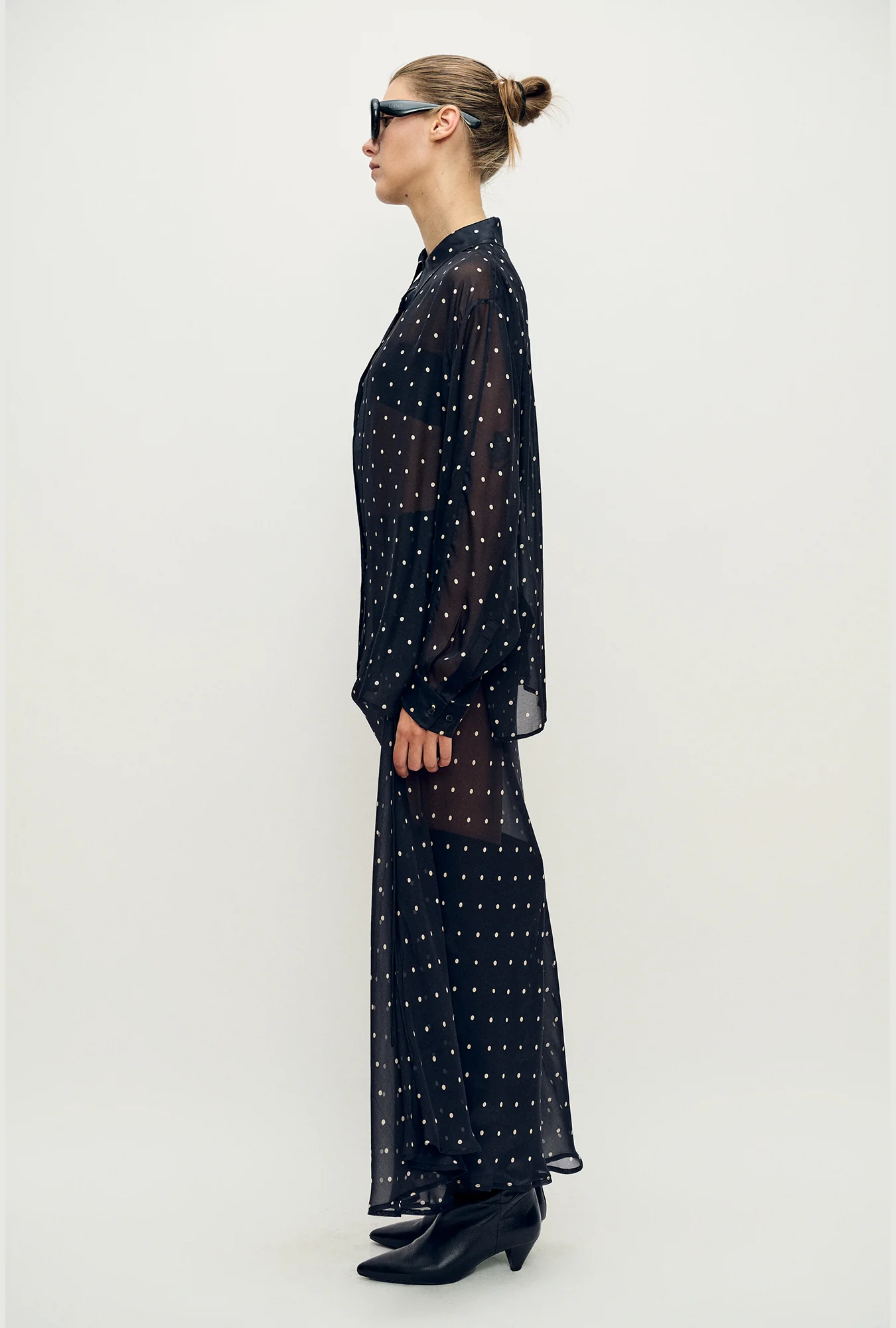 Long Bias Cut Skirt Small Polka Dot - Image 4