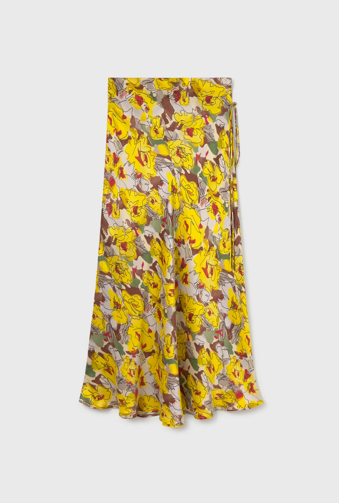 Long Bias Cut Skirt Sunflower Floral - Image 2