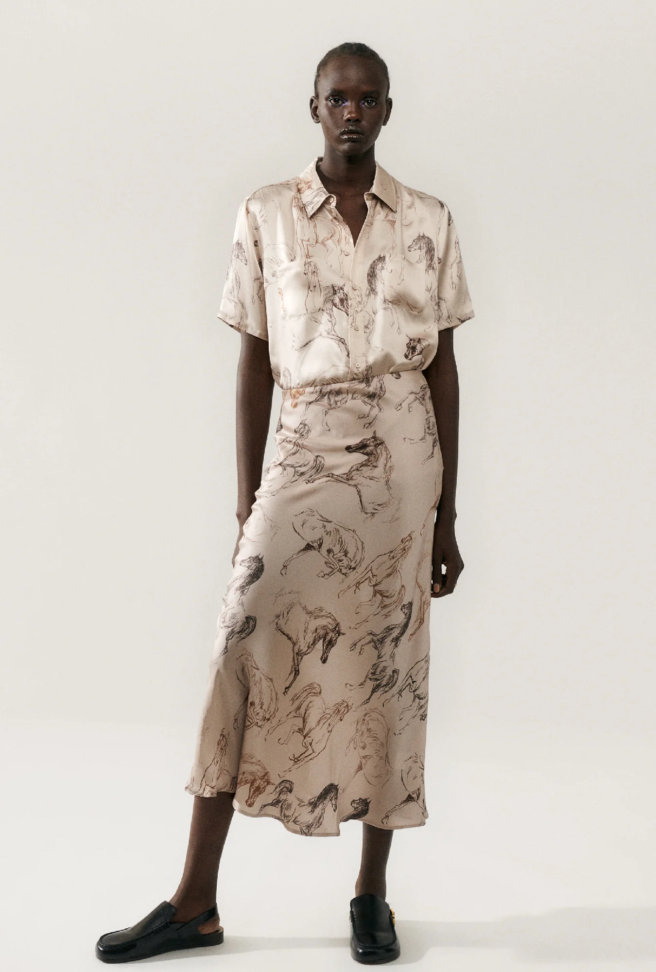 Long Bias Cut Skirt Wild Horses - Image 2