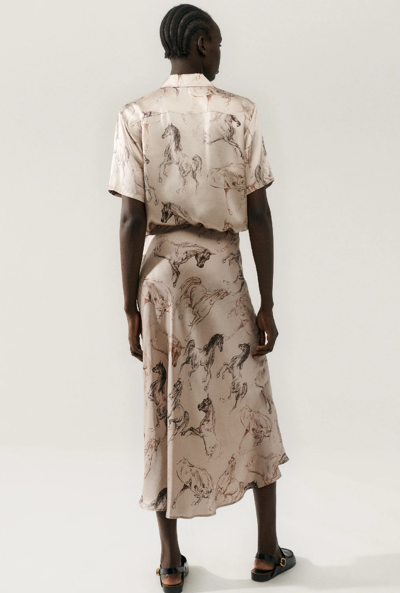 Long Bias Cut Skirt Wild Horses - Image 3