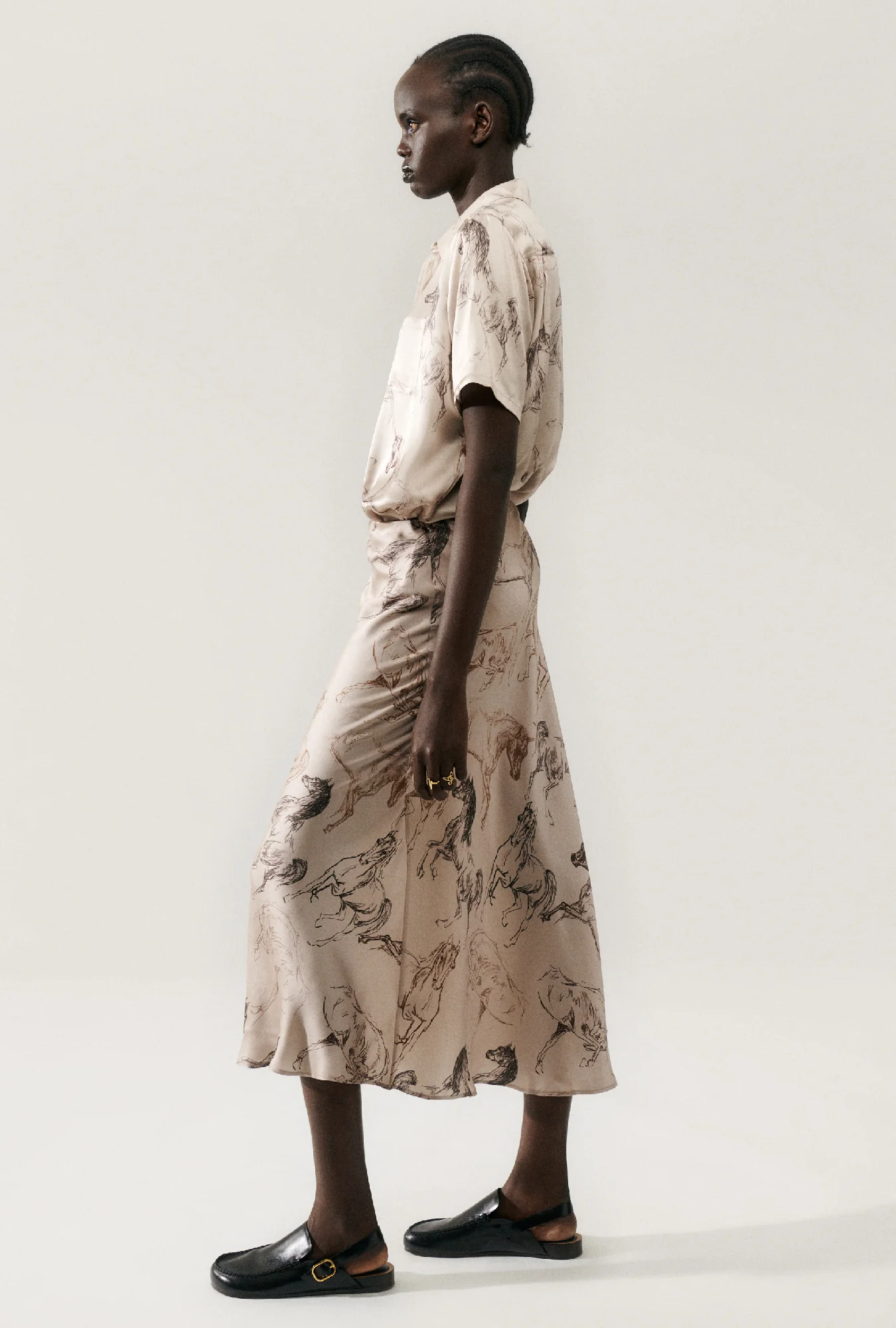 Long Bias Cut Skirt Wild Horses - Image 4