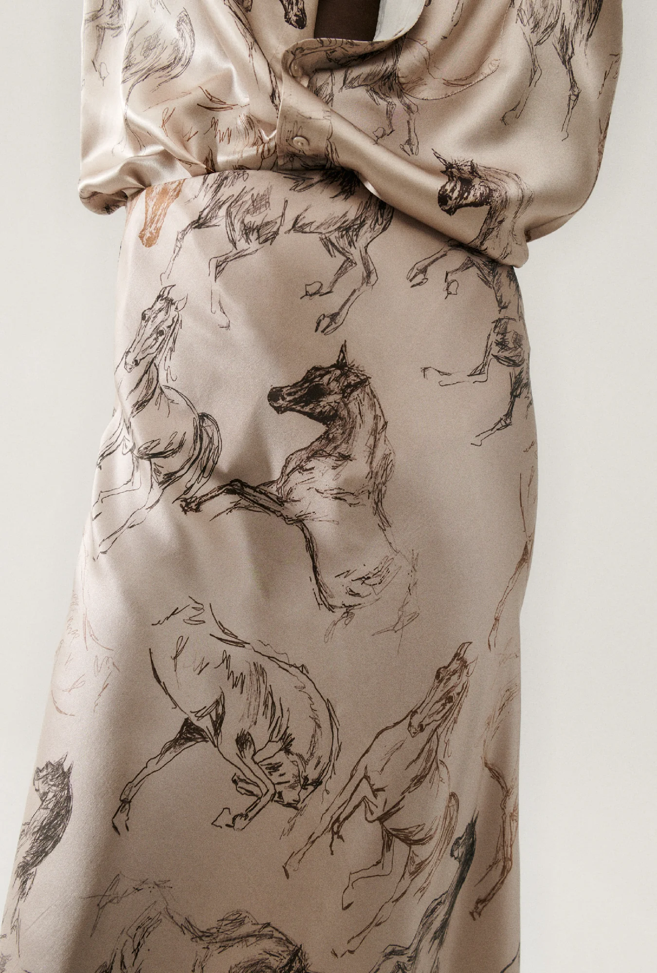 Long Bias Cut Skirt Wild Horses - Image 6