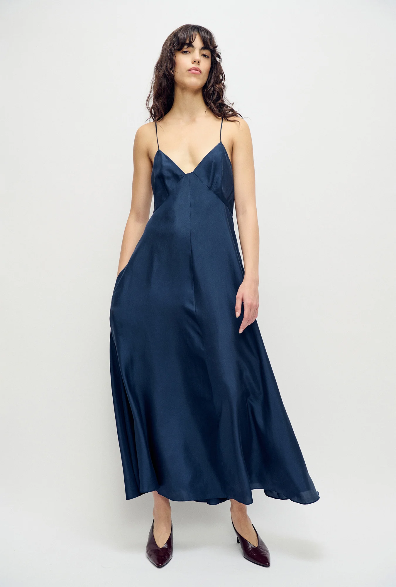 Habotai Long Maxi Dress Midnight - Image 2