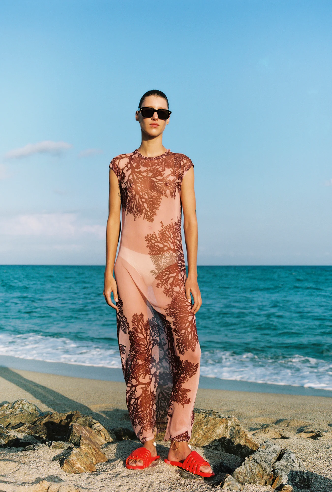 Mesh Dress Pressed Coral - Image 2
