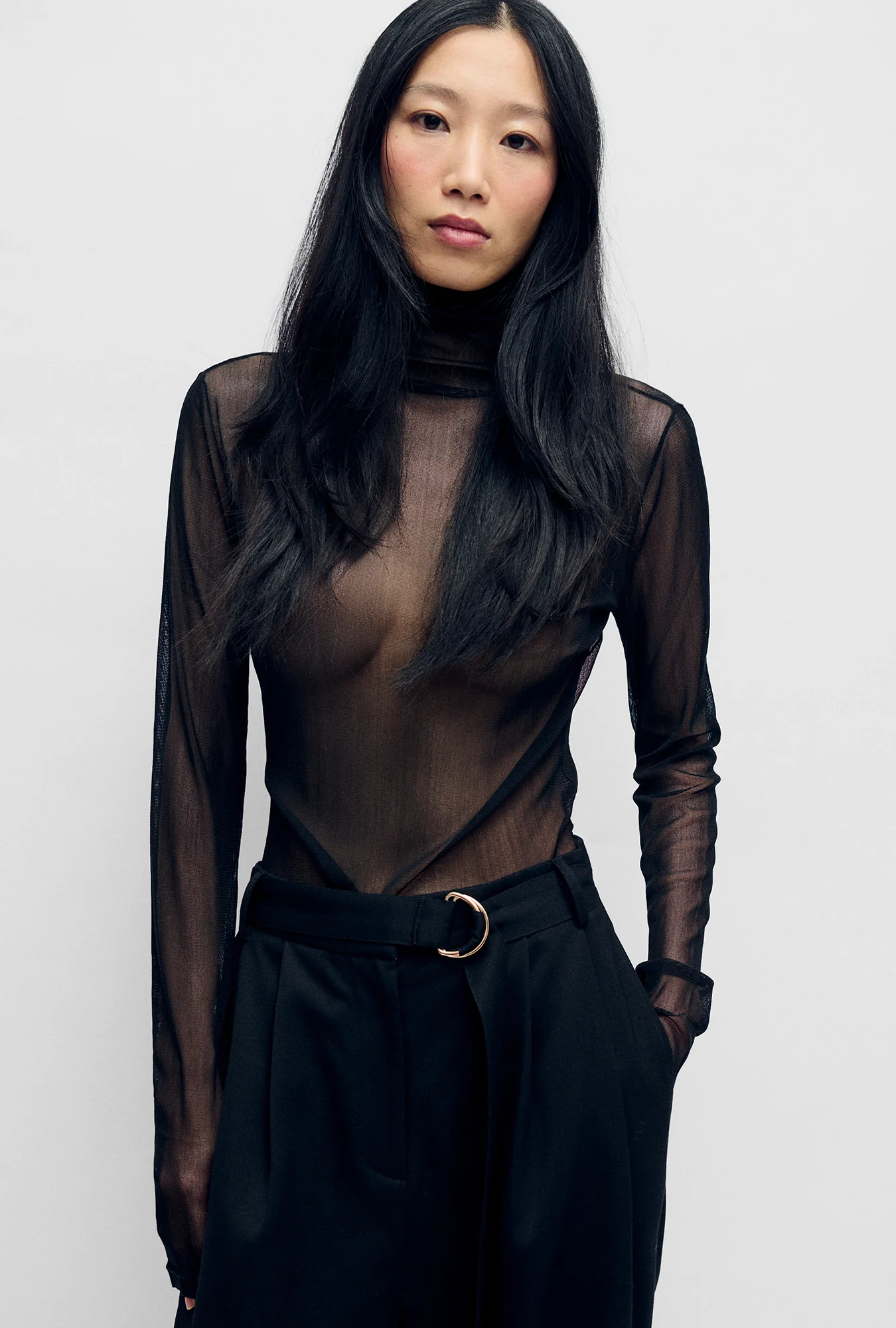 Mesh Turtleneck Black - Image 2