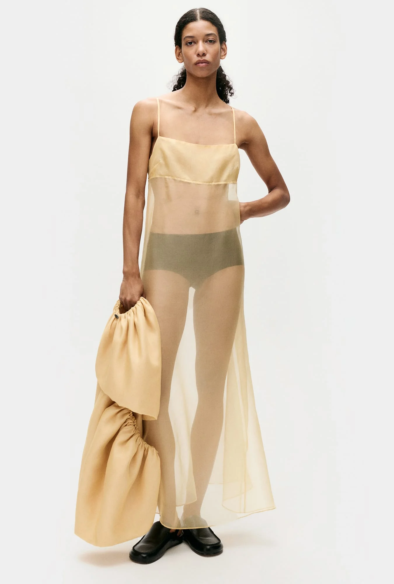 Organza A-Line Dress Beige - Image 2
