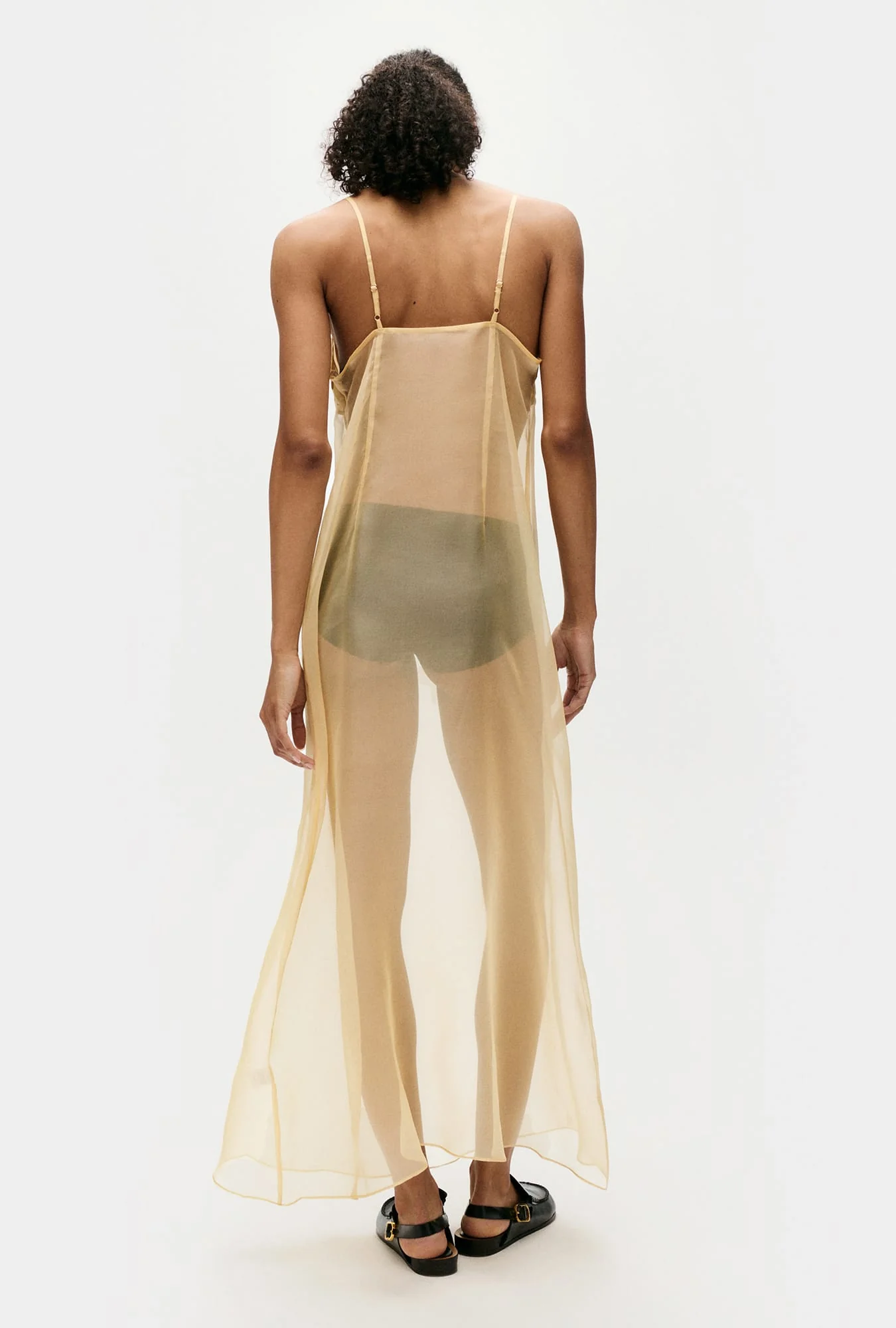 Organza A-Line Dress Beige - Image 3