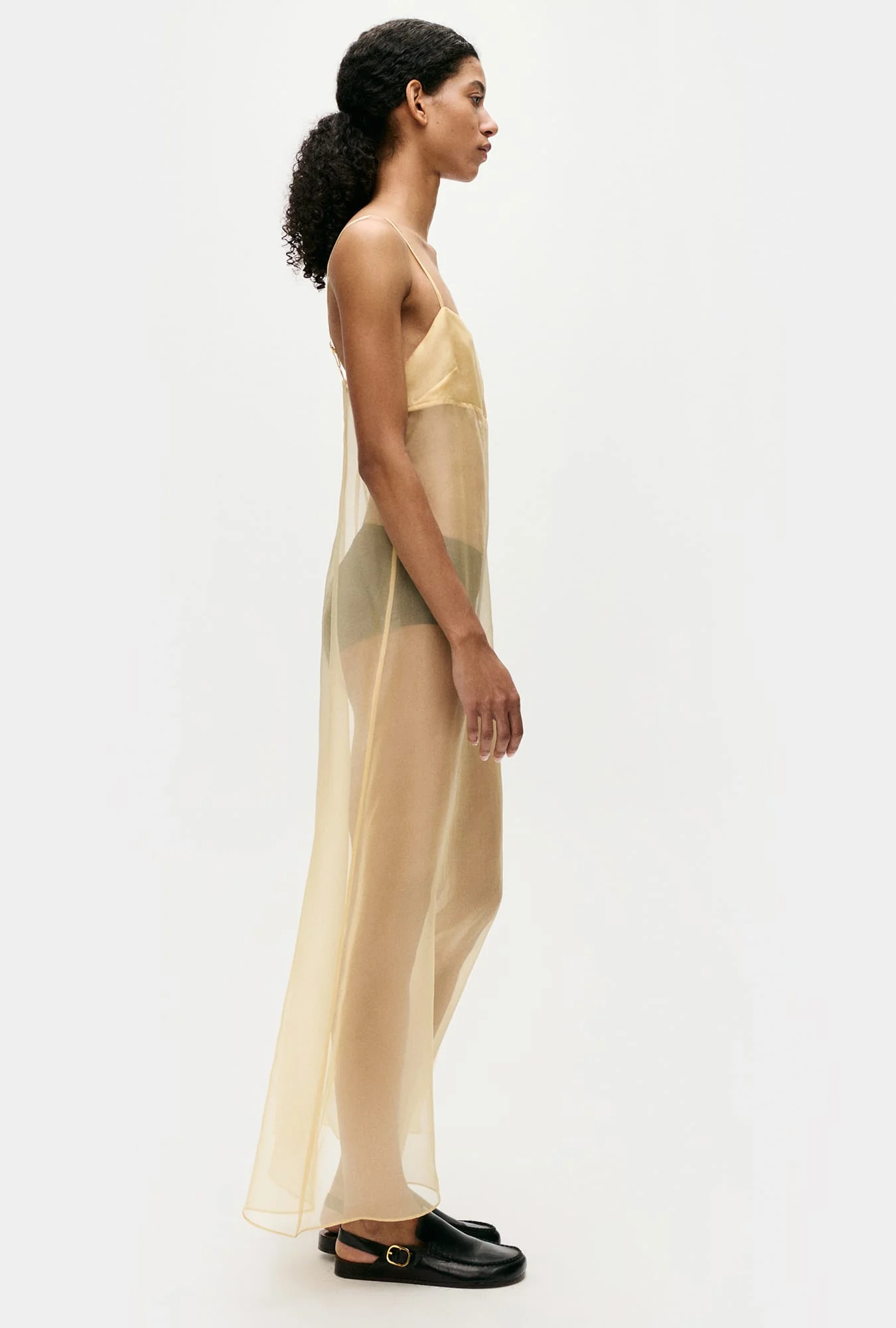 Organza A-Line Dress Beige - Image 4