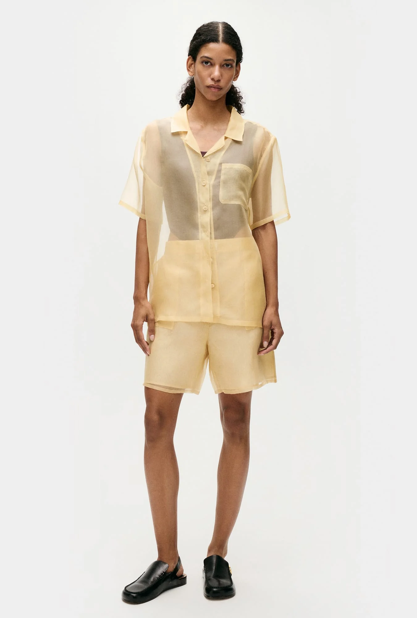 Organza Camp Shirt Beige - Image 2