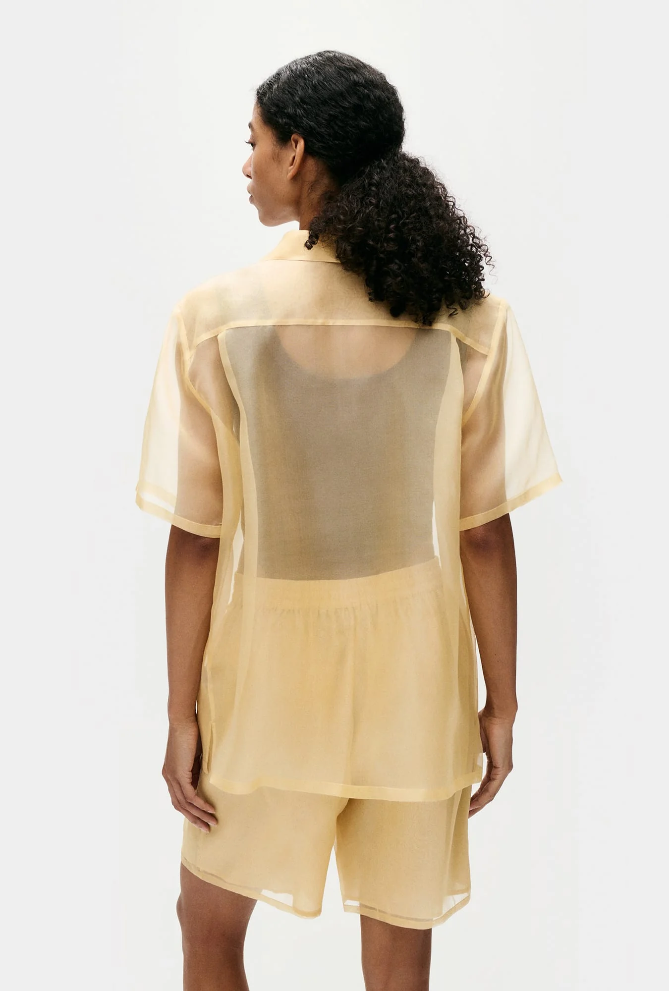 Organza Camp Shirt Beige - Image 3
