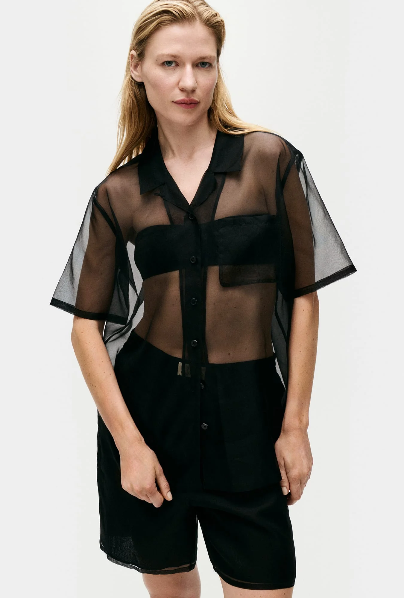 Organza Camp Shirt Black - Image 2