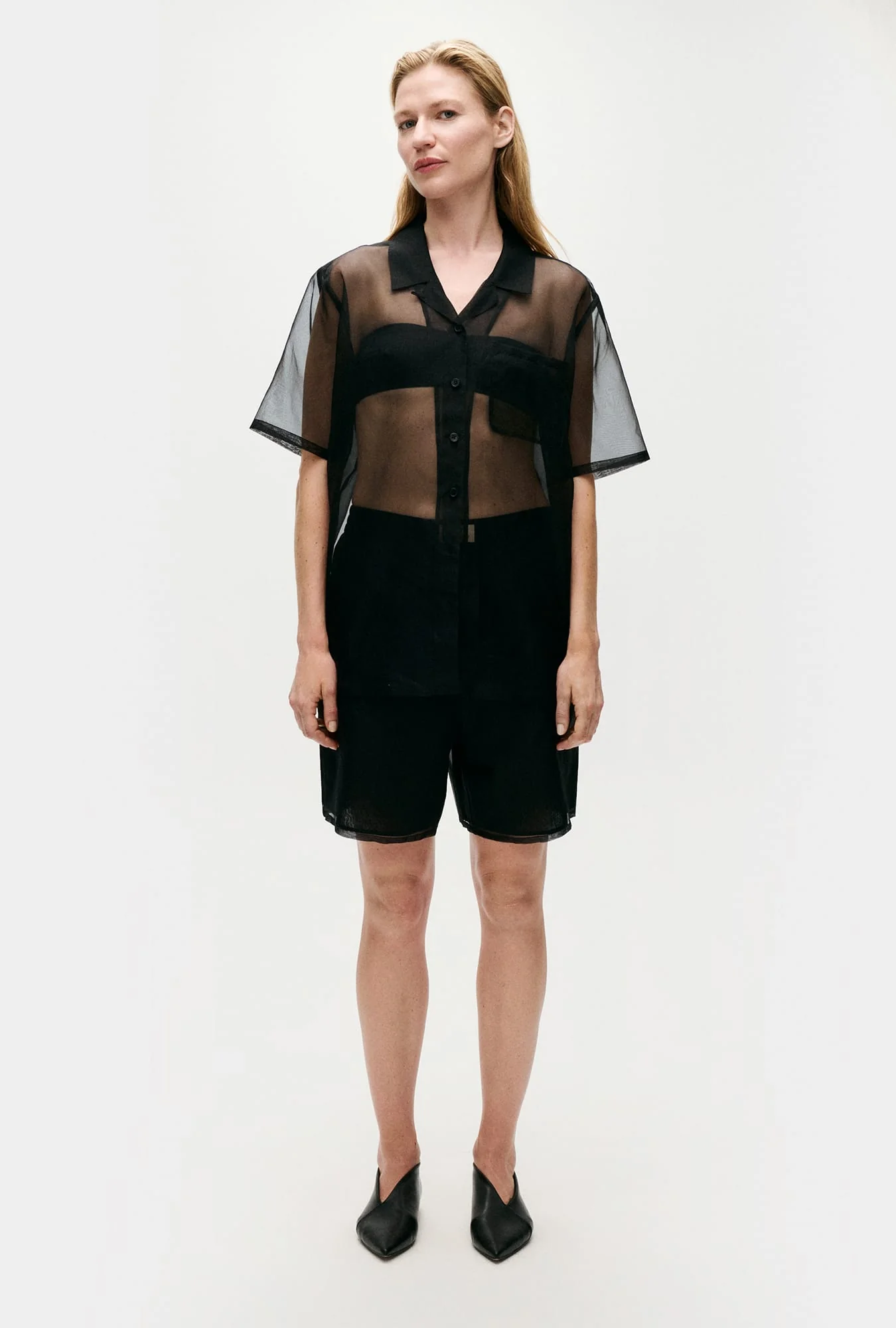 Organza Camp Shirt Black - Image 4
