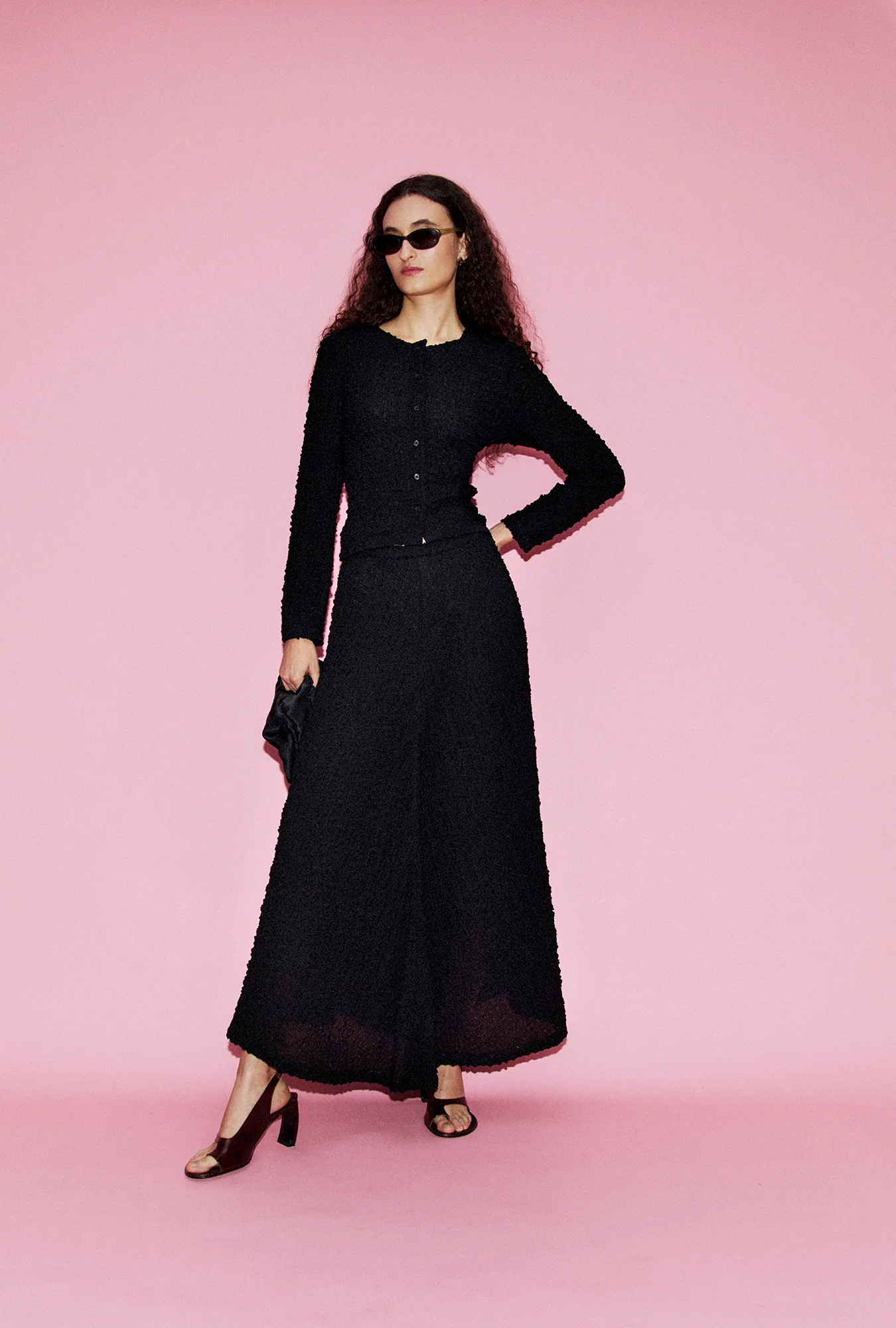 Pebble Long Sleeve Elena Top Black - Image 4
